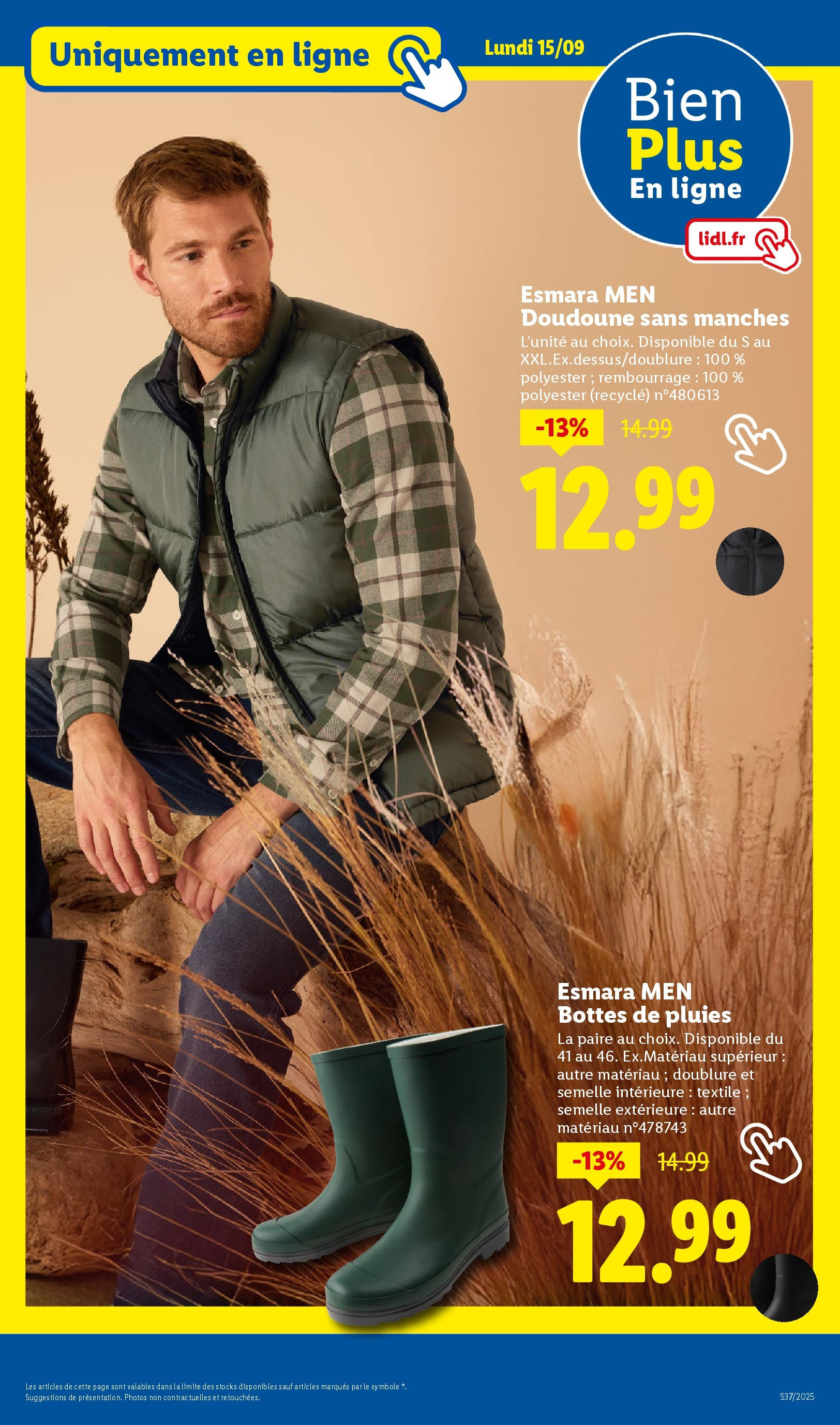 Catalogue LIDL du 11/09/2025 | Promo prospectus en ligne | Page: 57 | Produits: Bottes, Doudoune Catalogue LIDL du 11/09/2025 | Promo prospectus en ligne | Page: 57 | Produits: Bottes, Doudoune