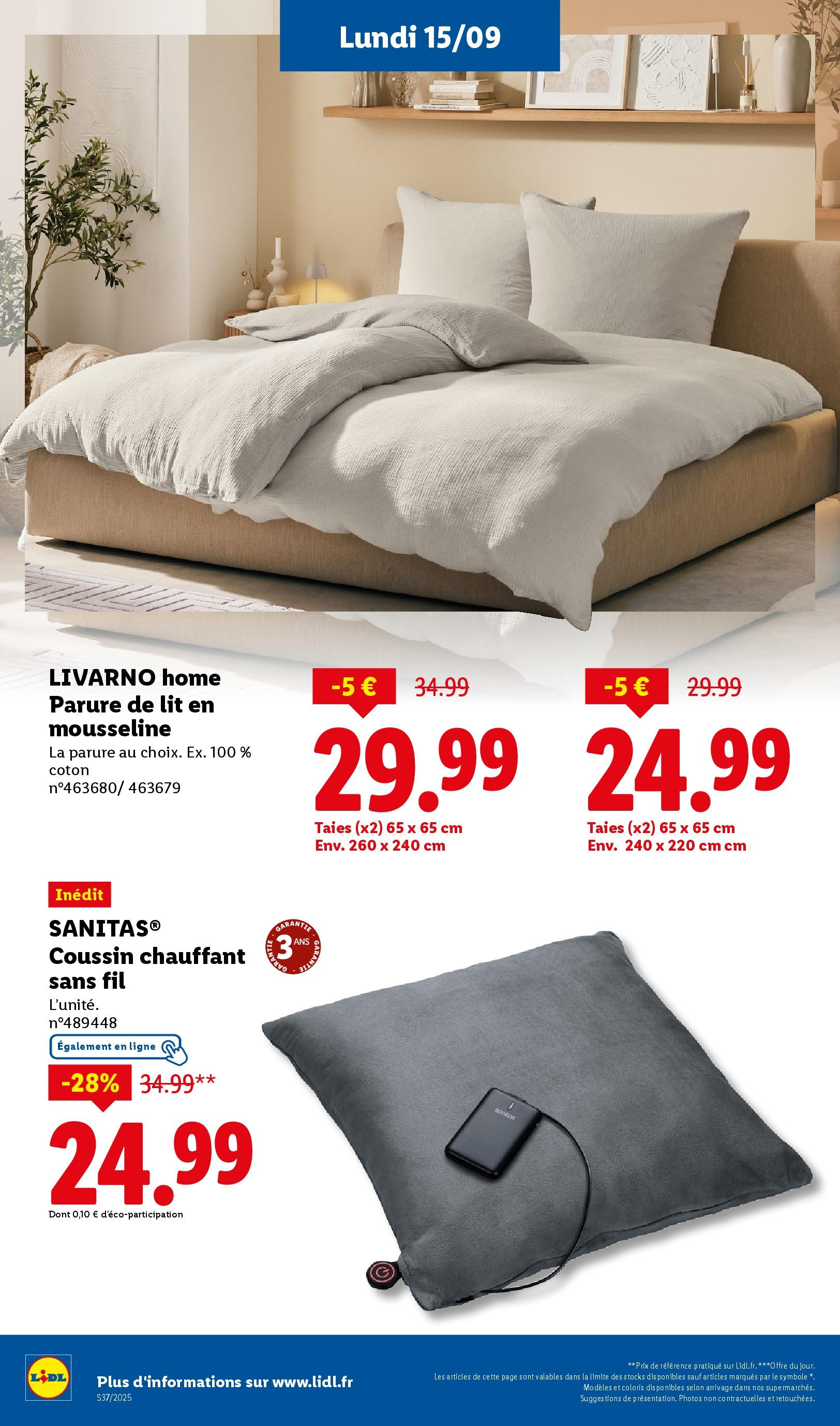 Catalogue LIDL du 11/09/2025 | Promo prospectus en ligne | Page: 60 | Produits: Coton, Parure de lit, Lit Catalogue LIDL du 11/09/2025 | Promo prospectus en ligne | Page: 60 | Produits: Coton, Parure de lit, Lit