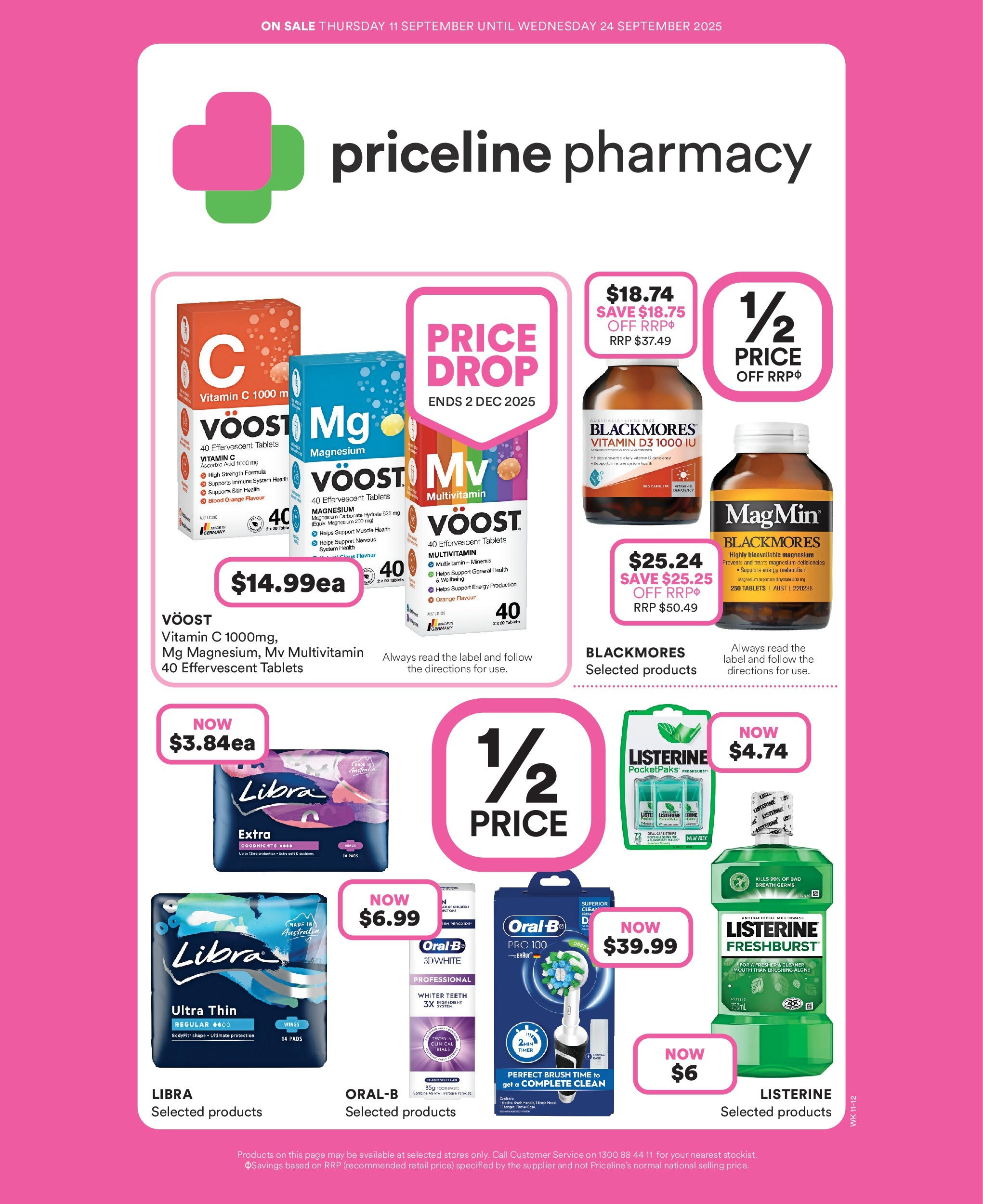 Priceline Pharmacy - Spring - 10/09/2025 > weekly / monthly specials | Page: 5 | Products: Brush, Cleaner, Tablets, Vitamin