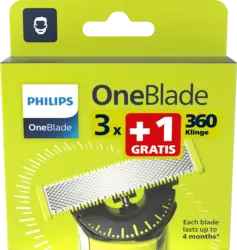 PHILIPS OneBlade Rasierklingen, OneBlade QP440/50 (3+1 Gratis)