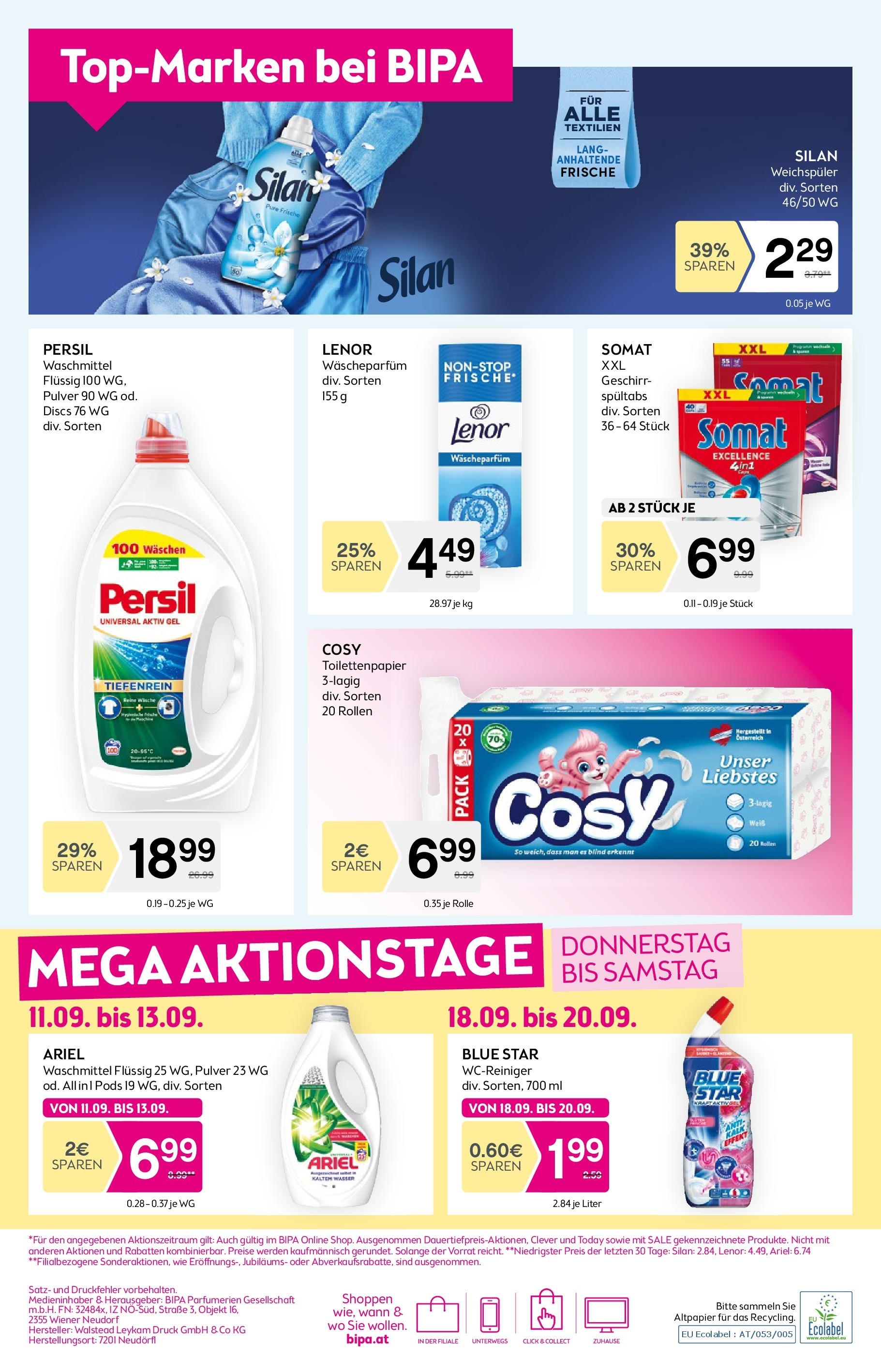 Bipa - BIPA: Flugblatt - gültig bis 24.09.2025 von 10.09.2025 - Aktuelle Angebote | Seite: 10 | Produkte: Wasser, Weichspüler, Waschmittel