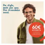 &Eacute;couter Voir Jusqu'a 60&euro;* offerts sur l&rsquo;achat d&rsquo;une monture + verres antireflets - au 31.12.2025