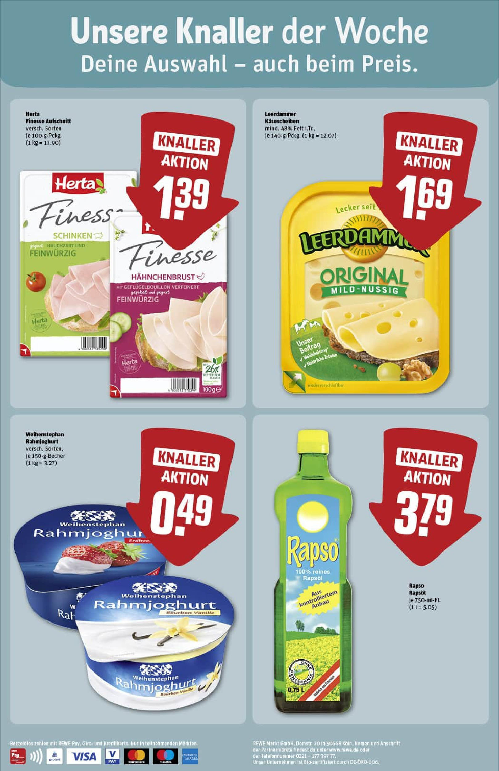 REWE Prospekt ab 07.09.2025 zum Blättern » Angebote | Seite: 2 | Produkte: Rapsöl, Schinken, Bourbon, Hahnchenbrust REWE Prospekt ab 07.09.2025 zum Blättern » Angebote | Seite: 2 | Produkte: Rapsöl, Schinken, Bourbon, Hahnchenbrust