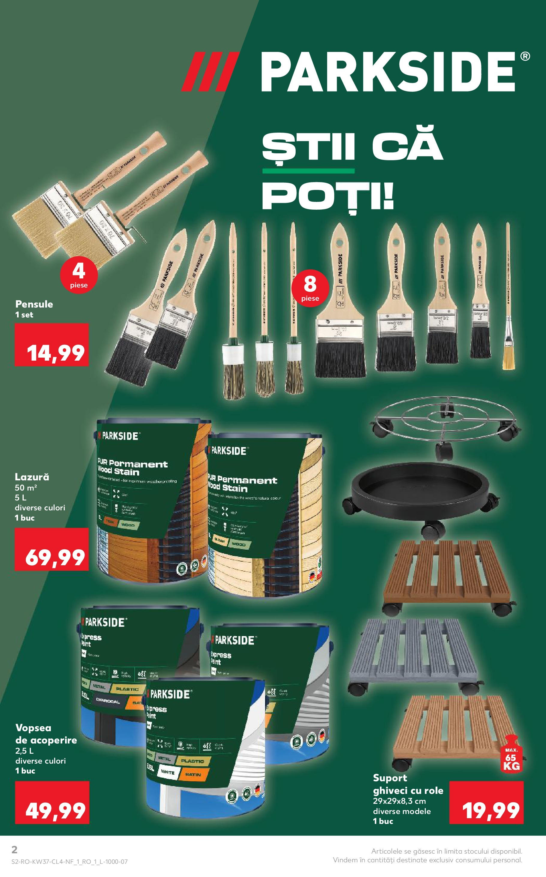 Catalog Kaufland - Ploiești 09.09.2025 - Revista si Oferta | Pagină: 2 | Produse: Vopsea, Role, Ghiveci, Lazură