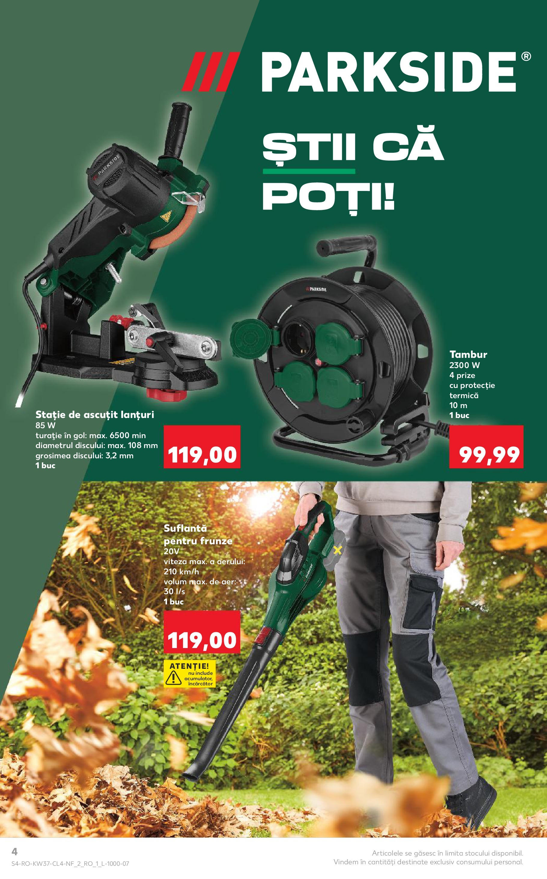 Catalog Kaufland - Ploiești 09.09.2025 - Revista si Oferta | Pagină: 4 | Produse: Prize, Încărcător, Suflantă