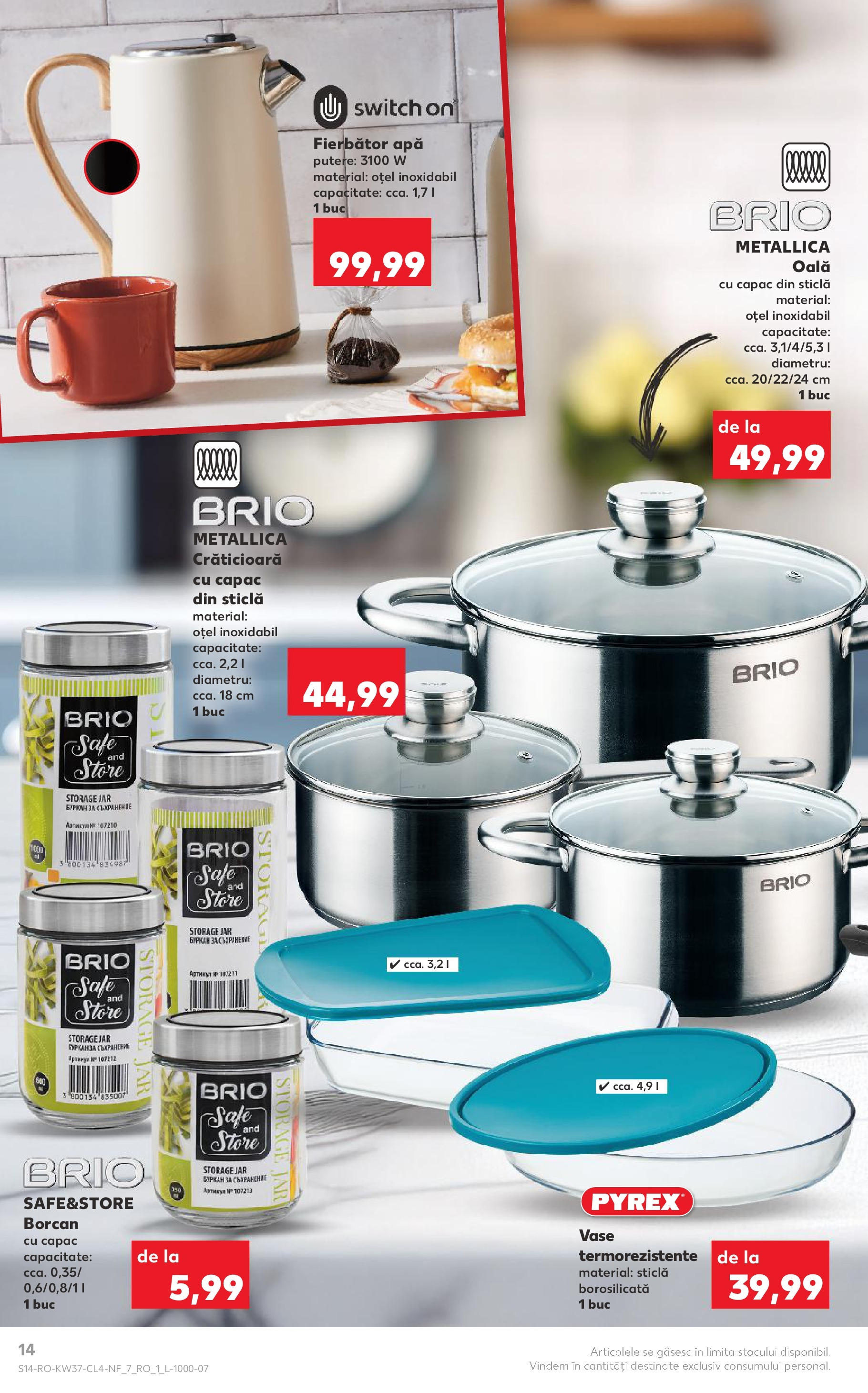 Catalog Kaufland - Ploiești 09.09.2025 - Revista si Oferta | Pagină: 14 | Produse: Oală, Borcan, Apă