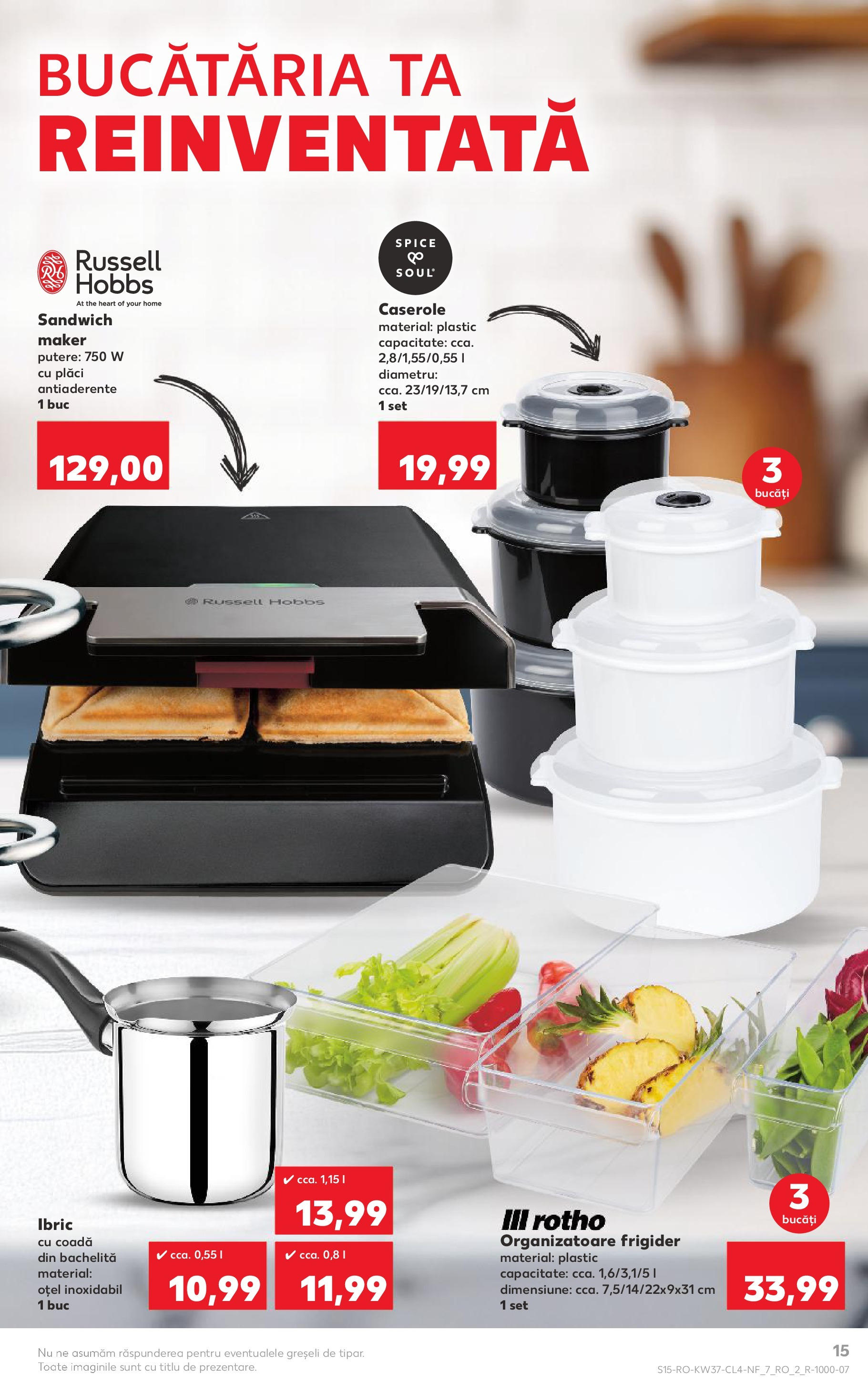 Catalog Kaufland - Ploiești 09.09.2025 - Revista si Oferta | Pagină: 15 | Produse: Frigider, Caserole