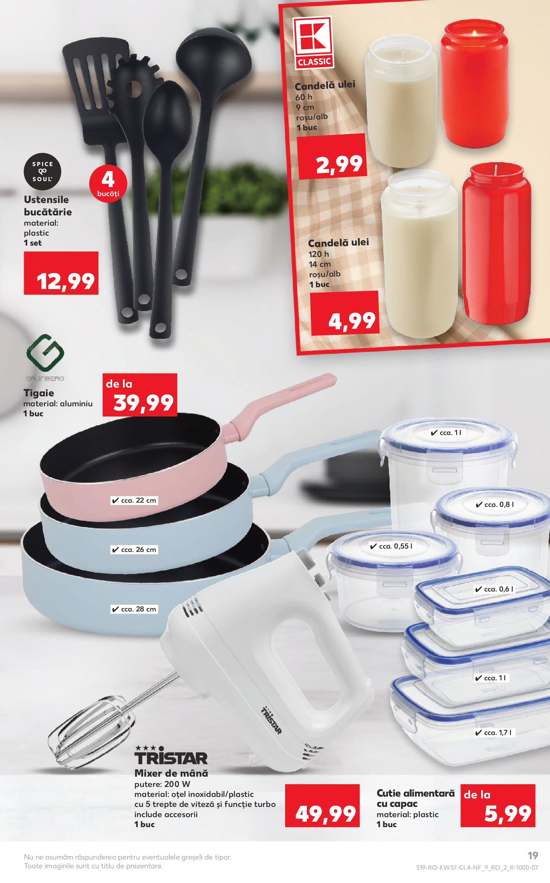 Catalog Kaufland - Ploiești 09.09.2025 - Revista si Oferta | Pagină: 19 | Produse: Tigaie, Mixer, Cutie, Ulei