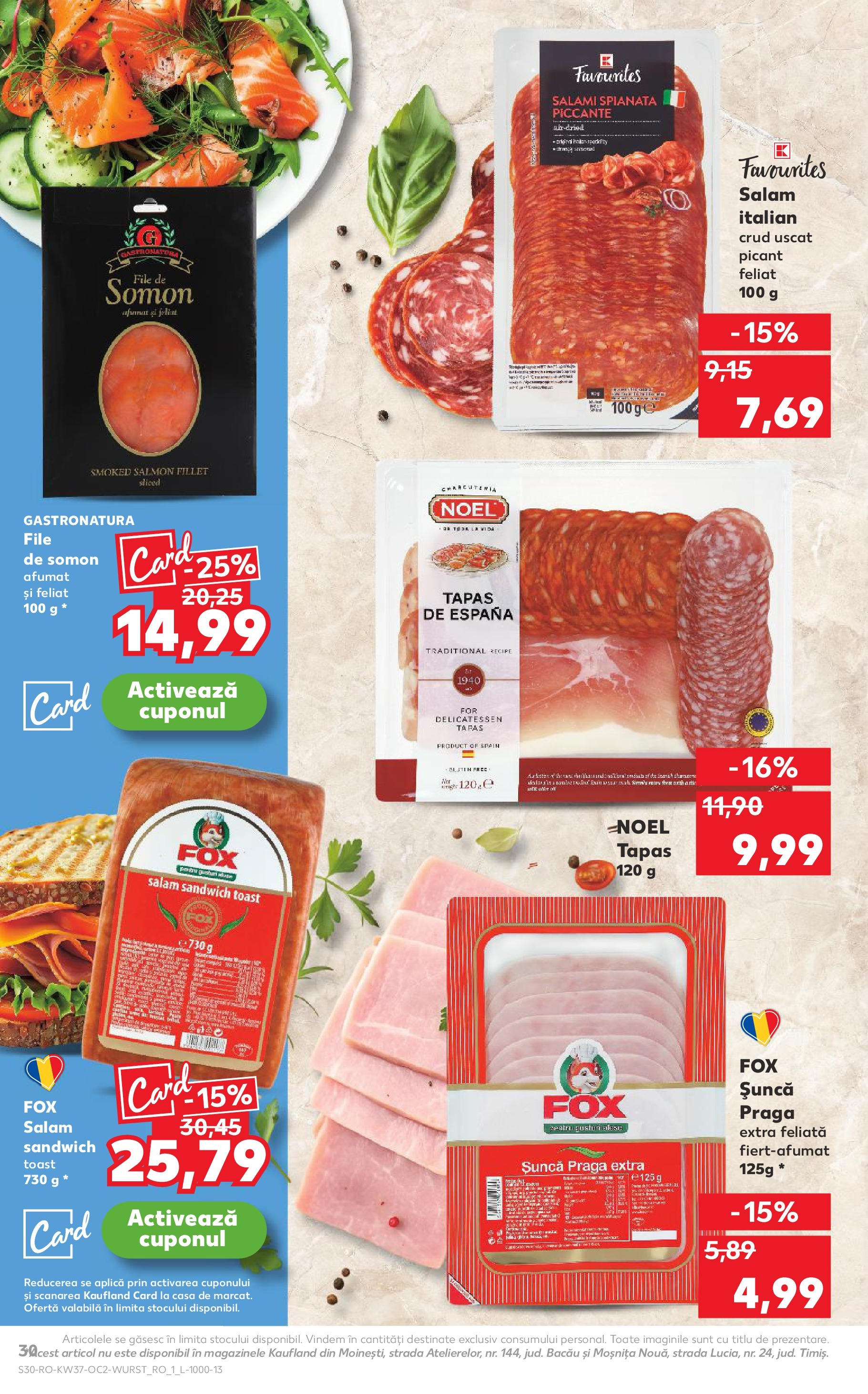 Catalog Kaufland - Pitești 09.09.2025 - Revista si Oferta | Pagină: 30 | Produse: Salam, Șuncă