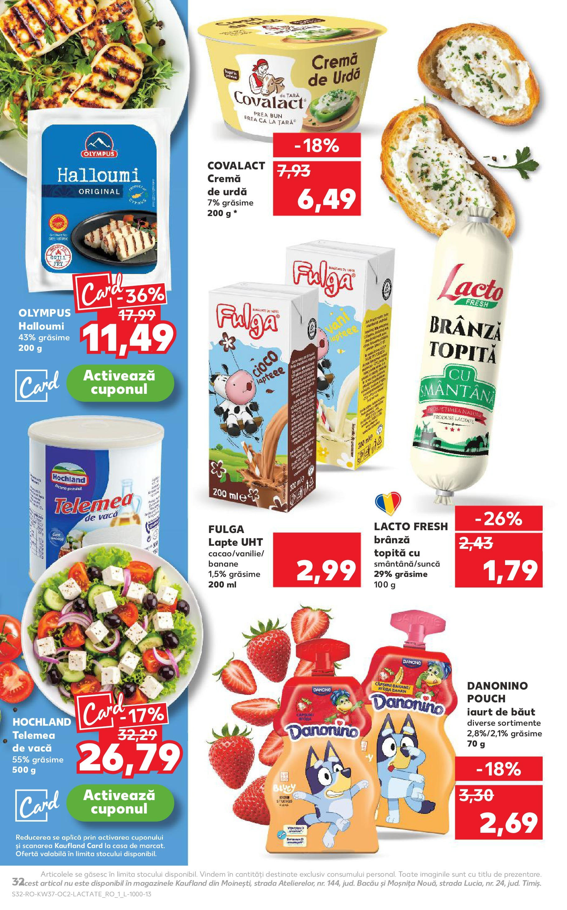 Catalog Kaufland - Pitești 09.09.2025 - Revista si Oferta | Pagină: 32 | Produse: Lapte, Brânză, Iaurt, Banane