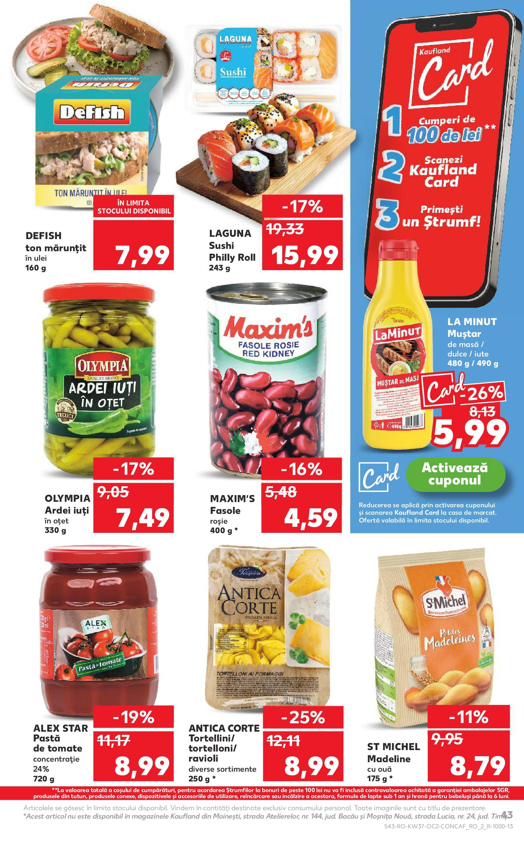 Catalog Kaufland - Pitești 09.09.2025 - Revista si Oferta | Pagină: 43 | Produse: Oțet, Pește, Muștar, Paste