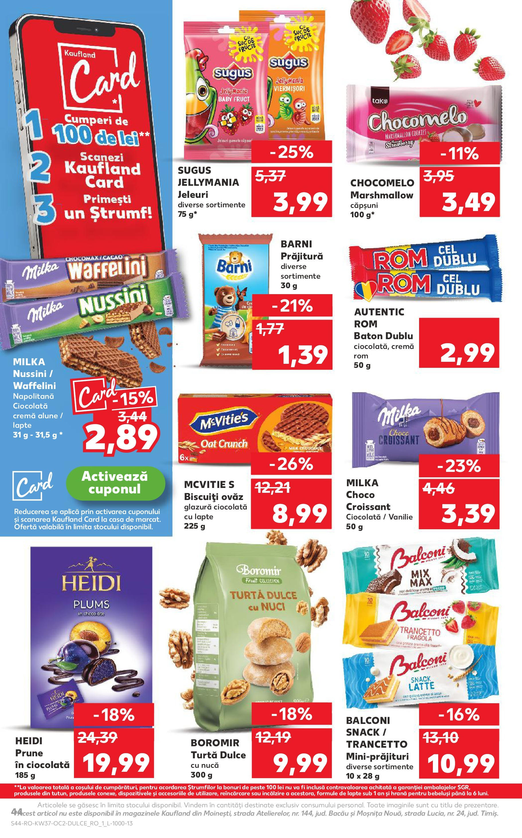 Catalog Kaufland - Pitești 09.09.2025 - Revista si Oferta | Pagină: 44 | Produse: Prăjitură, Alune, Lapte, Turtă dulce