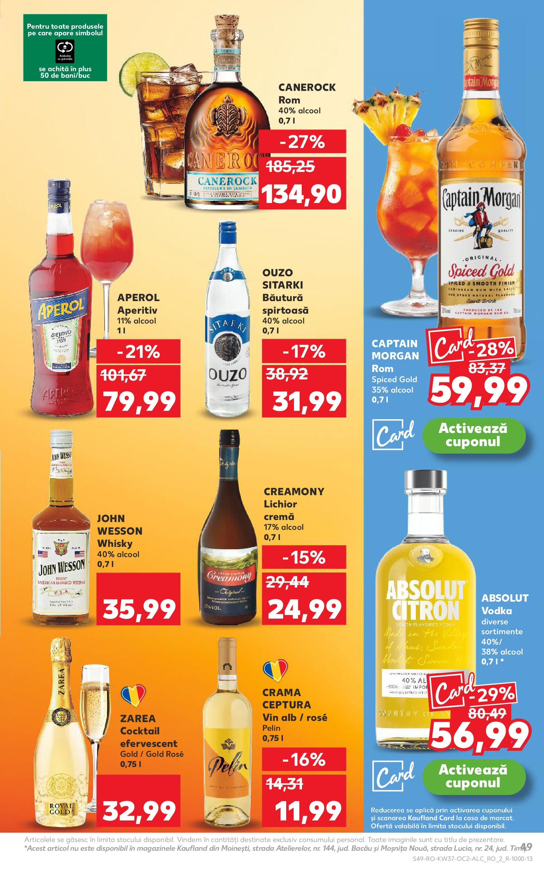 Catalog Kaufland - Pitești 09.09.2025 - Revista si Oferta | Pagină: 49 | Produse: Cremă, Cocktail, Rom, Vodka