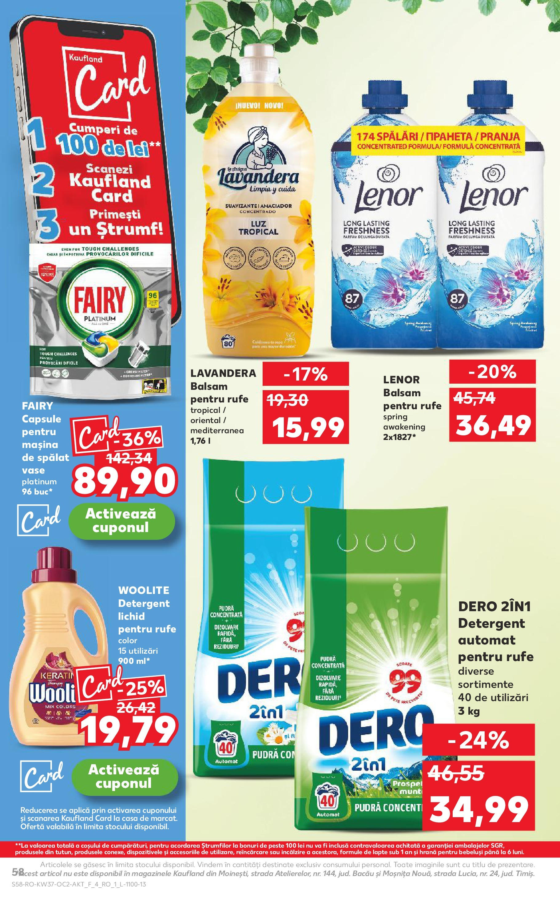 Catalog Kaufland - Sfântu Gheorghe 09.09.2025 - Revista si Oferta | Pagină: 58 | Produse: Mașină De Spălat, Mașină De Spălat Vase, Lapte, Detergent