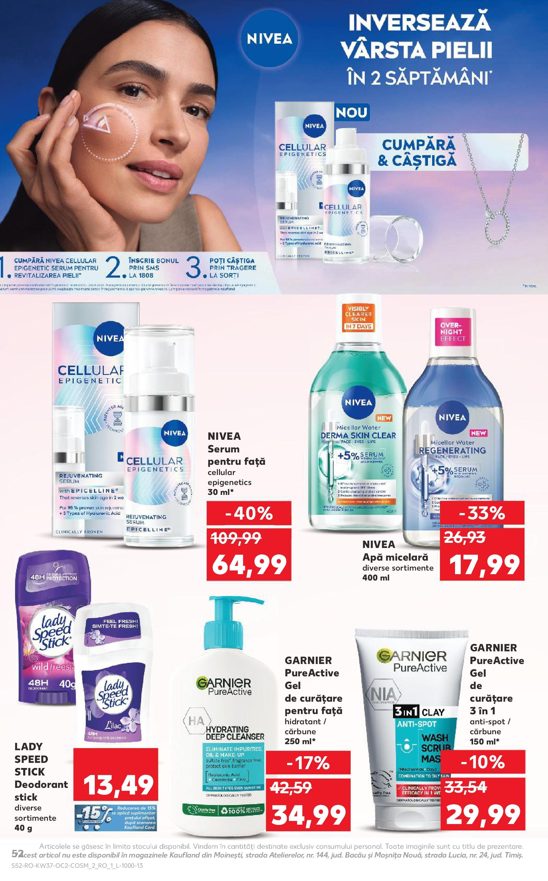 Catalog Kaufland - Pitești 09.09.2025 - Revista si Oferta | Pagină: 52 | Produse: Serum, Gel de curățare, Scrub, Apă