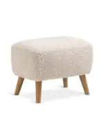 JYSK JYSK Табуретка VILDSUND 52x41 светлокремав плюшен текстил/нат.дъб