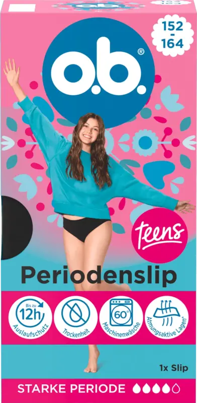 o.b. Periodenunterwäsche Slip Teens Gr. 152-164