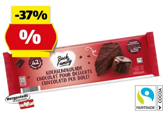 BACK FAMILY Koch-/Backschokolade, 400 g