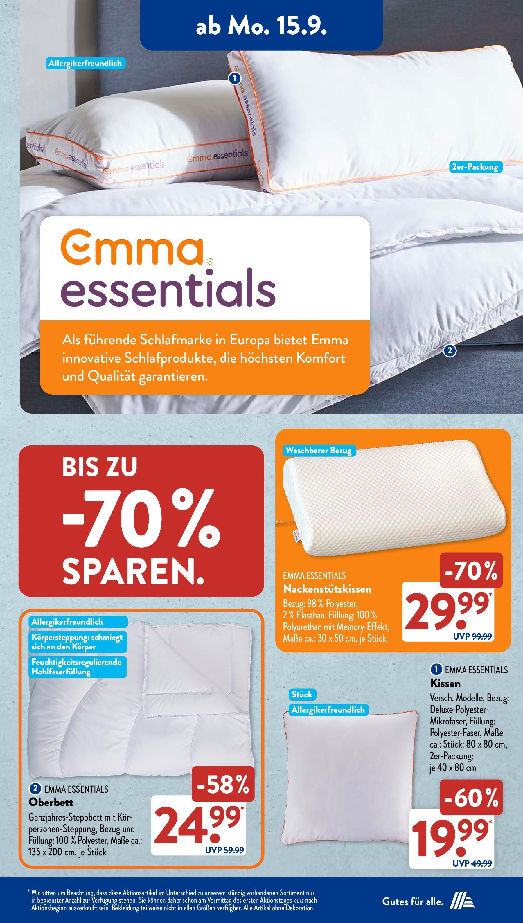 Aldi Süd - Aldi Süd: Wochenangebote (ab 14.09.2025) zum Blättern | Seite: 13 | Produkte: Kissen, Bekleidung