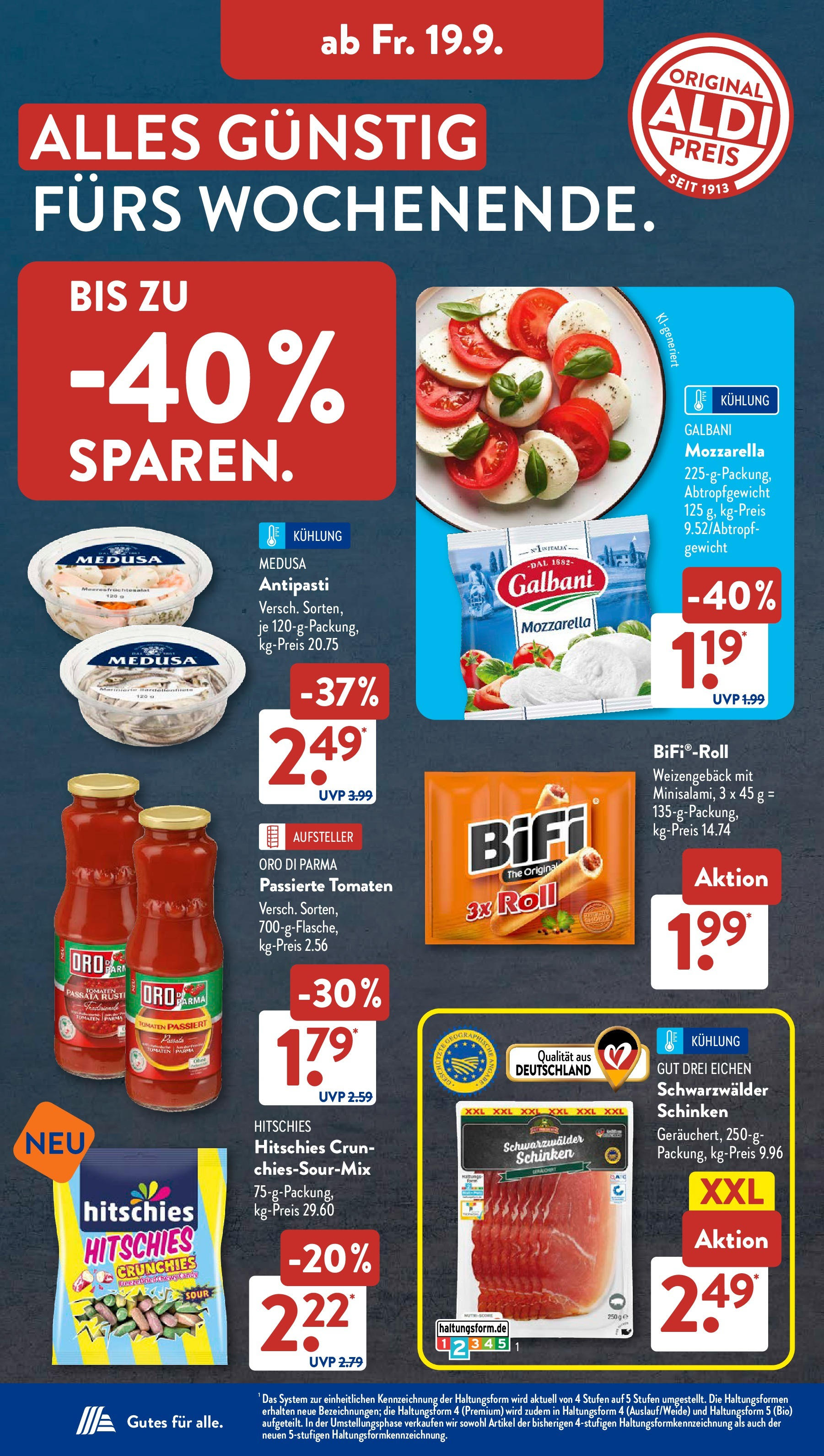 Aldi Süd - Aldi Süd: Wochenangebote (ab 14.09.2025) zum Blättern | Seite: 24 | Produkte: Mozzarella, Tomaten, Oro di parma, Schinken