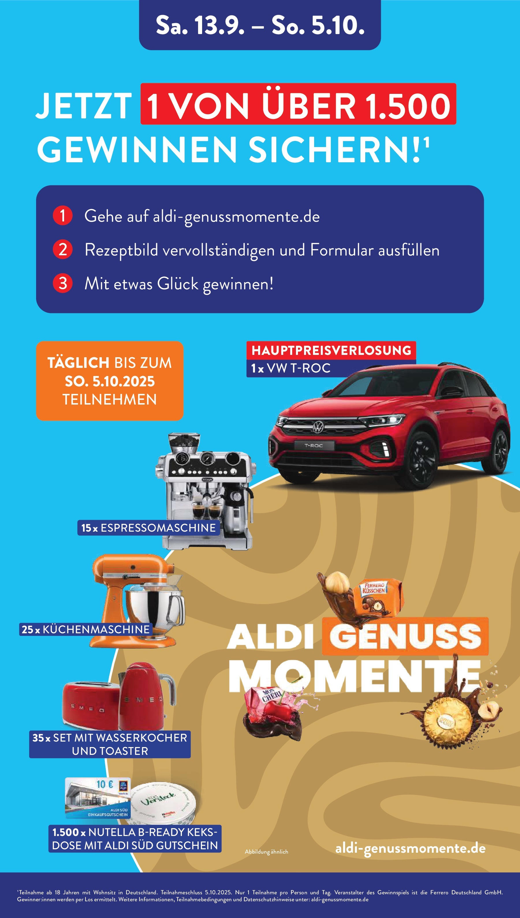 Aldi Süd - Aldi Süd: Wochenangebote (ab 14.09.2025) zum Blättern | Seite: 41 | Produkte: Wasserkocher, Toaster, Nutella