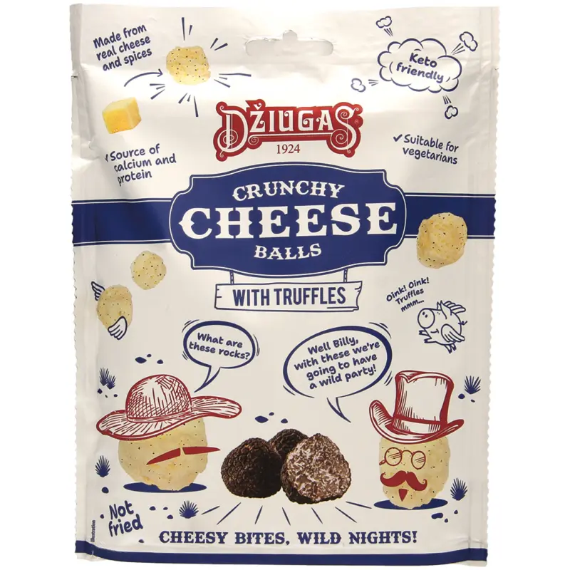 Knabbererzeugnis aus Käse mit Trüffelgeschmack