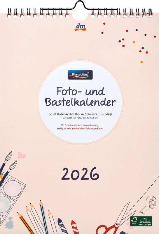 Paradies Foto- und Bastelkalender 2026 Hochformat