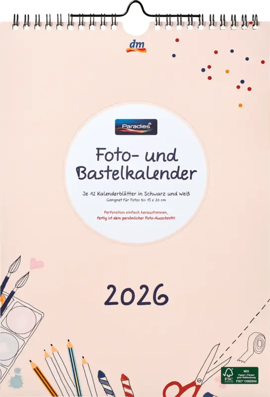 Paradies Foto- und Bastelkalender 2026 Hochformat