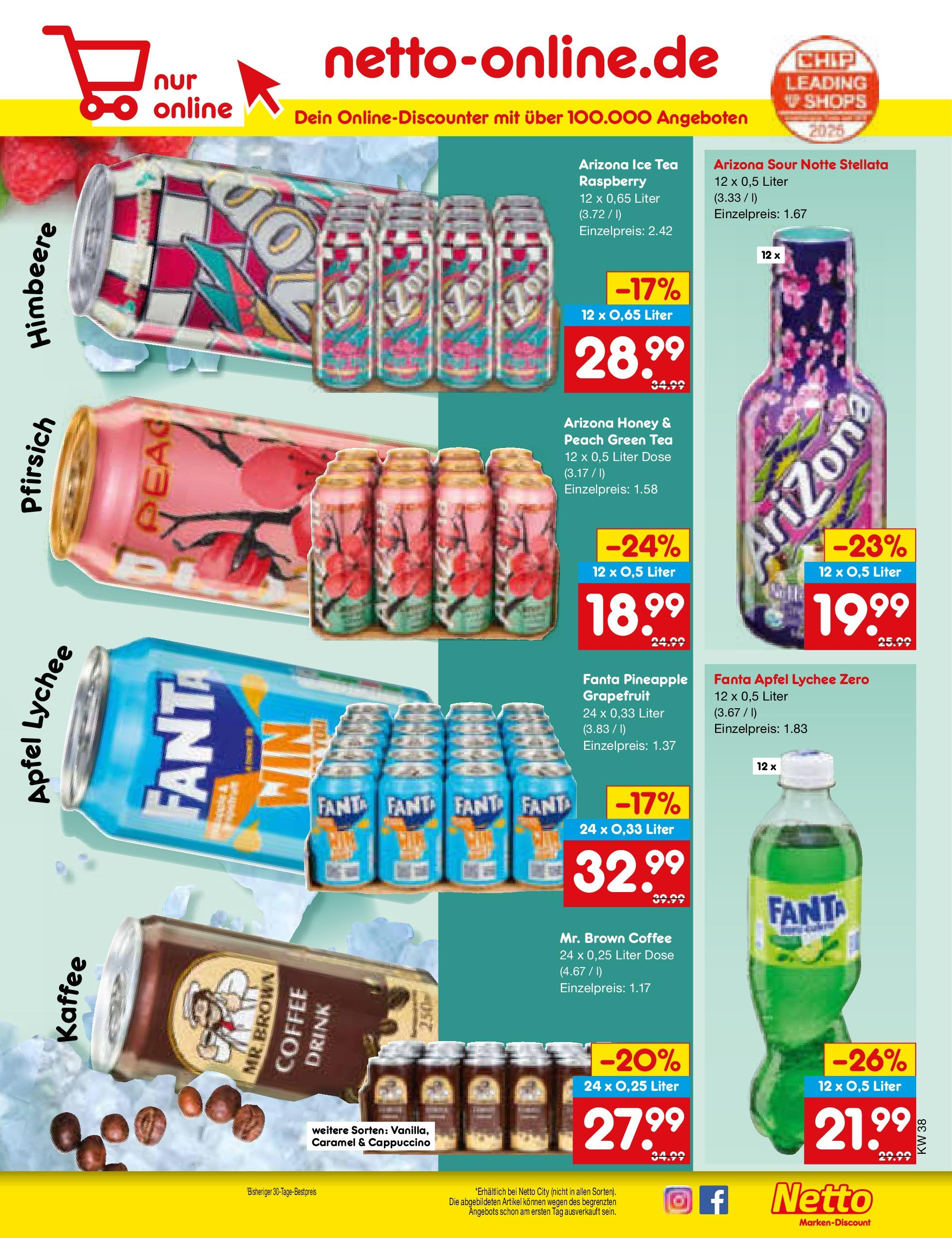 Netto Marken-Discount prospekt Osterode	 (ab 15.09.2025) » Angebote | Seite: 21 | Produkte: Fanta, Kaffee, Äpfel, Himbeere