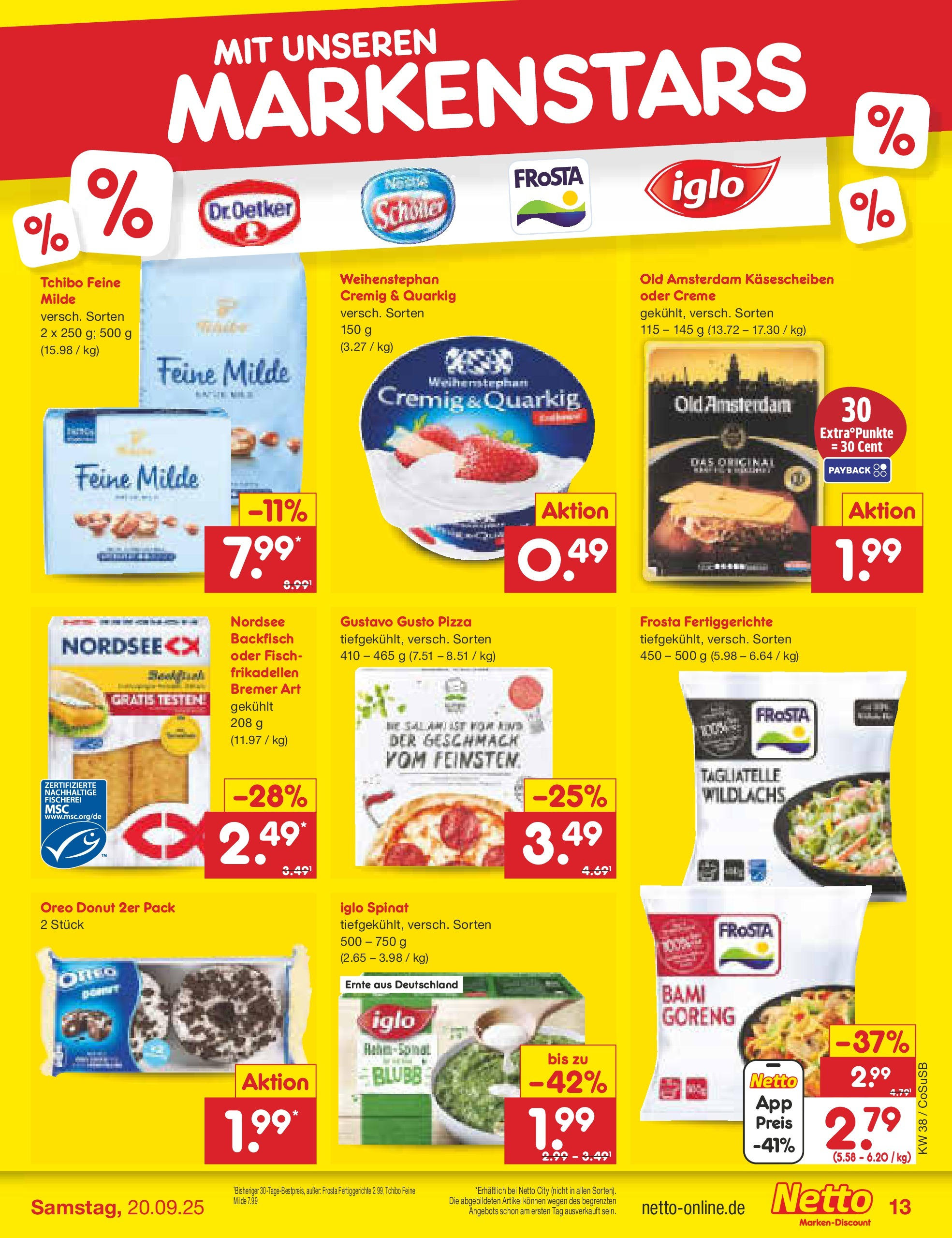 Netto Marken-Discount prospekt Bitterfeld-Wolfen	 (ab 14.09.2025) » Angebote | Seite: 13 | Produkte: Gustavo gusto, Iglo, Fisch, Fertiggerichte