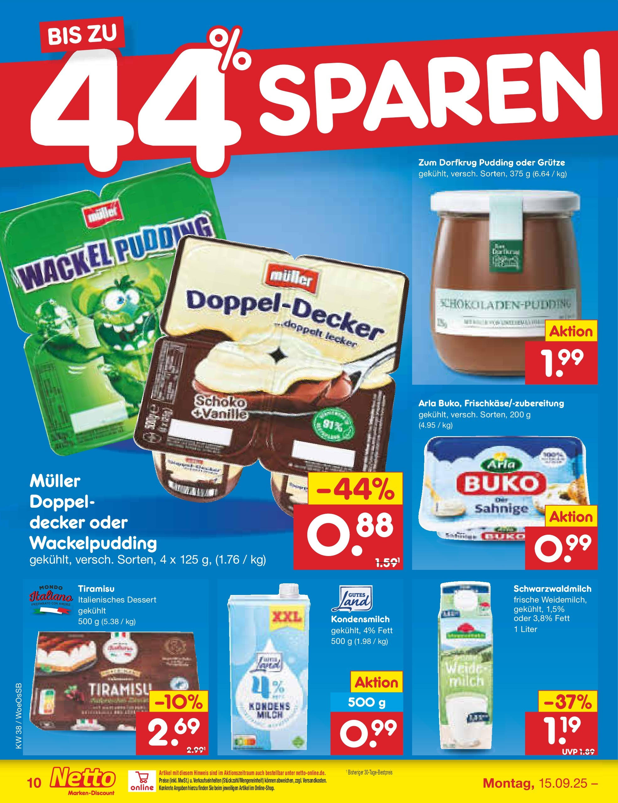 Netto Marken-Discount prospekt Gemmingen (ab 14.09.2025) » Angebote | Seite: 10 | Produkte: Milch, Pudding Netto Marken-Discount prospekt Gemmingen (ab 14.09.2025) » Angebote | Seite: 10 | Produkte: Milch, Pudding