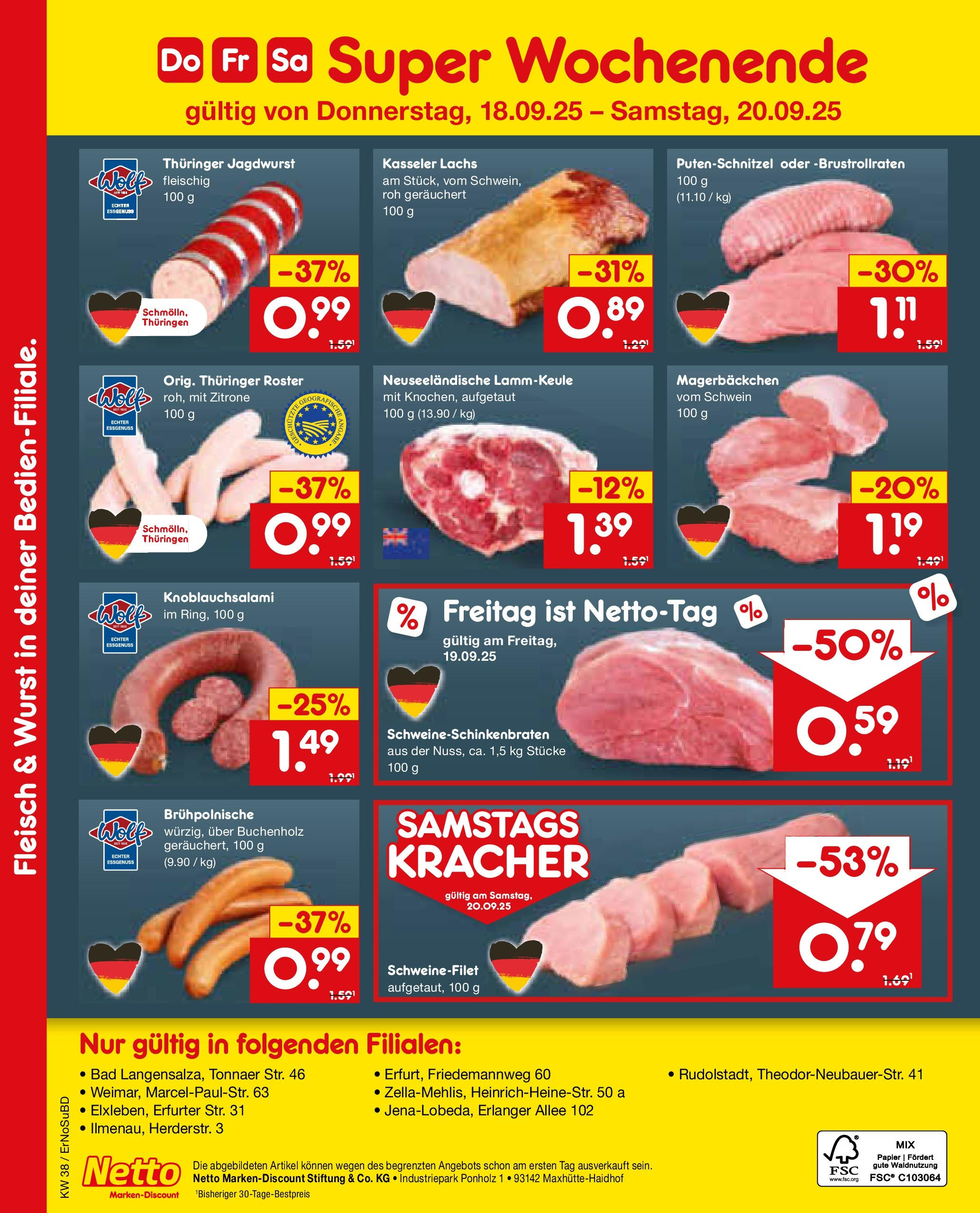 Netto Marken-Discount prospekt Elxleben	 (ab 15.09.2025) » Angebote | Seite: 9 | Produkte: Bad, Zitrone, Wurst, Fleisch