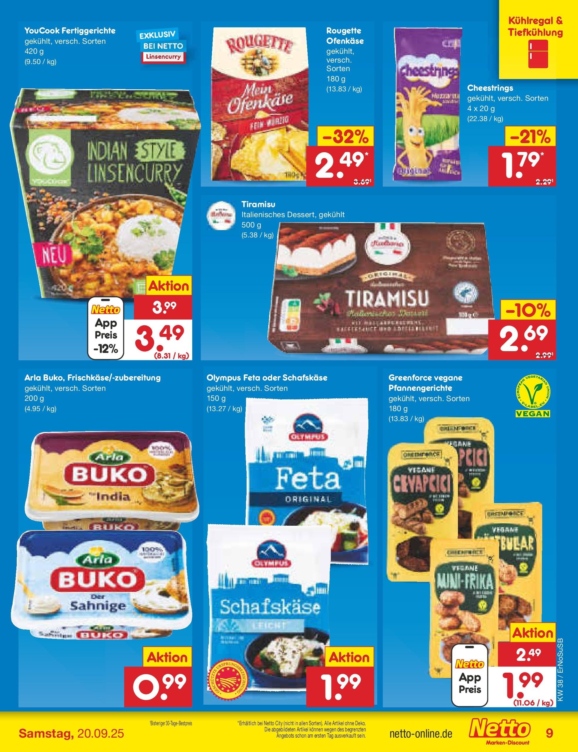 Netto Marken-Discount prospekt Elxleben	 (ab 15.09.2025) » Angebote | Seite: 13 | Produkte: Feta, Cevapcici, Fertiggerichte, Schafskase