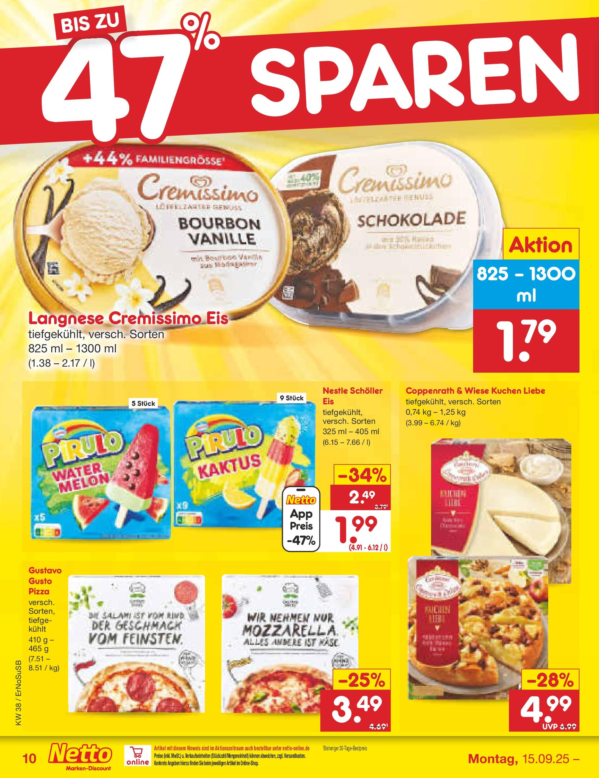 Netto Marken-Discount prospekt Elxleben	 (ab 15.09.2025) » Angebote | Seite: 14 | Produkte: Gustavo gusto, Langnese, Schokolade, Bourbon