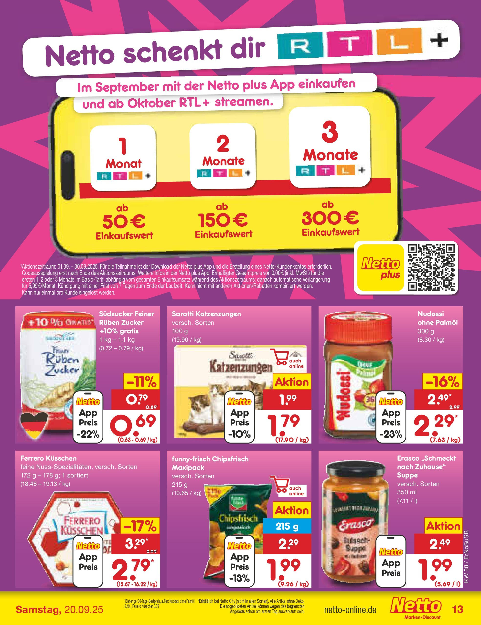 Netto Marken-Discount prospekt Elxleben	 (ab 15.09.2025) » Angebote | Seite: 17 | Produkte: Gulasch, Zucker, Erasco