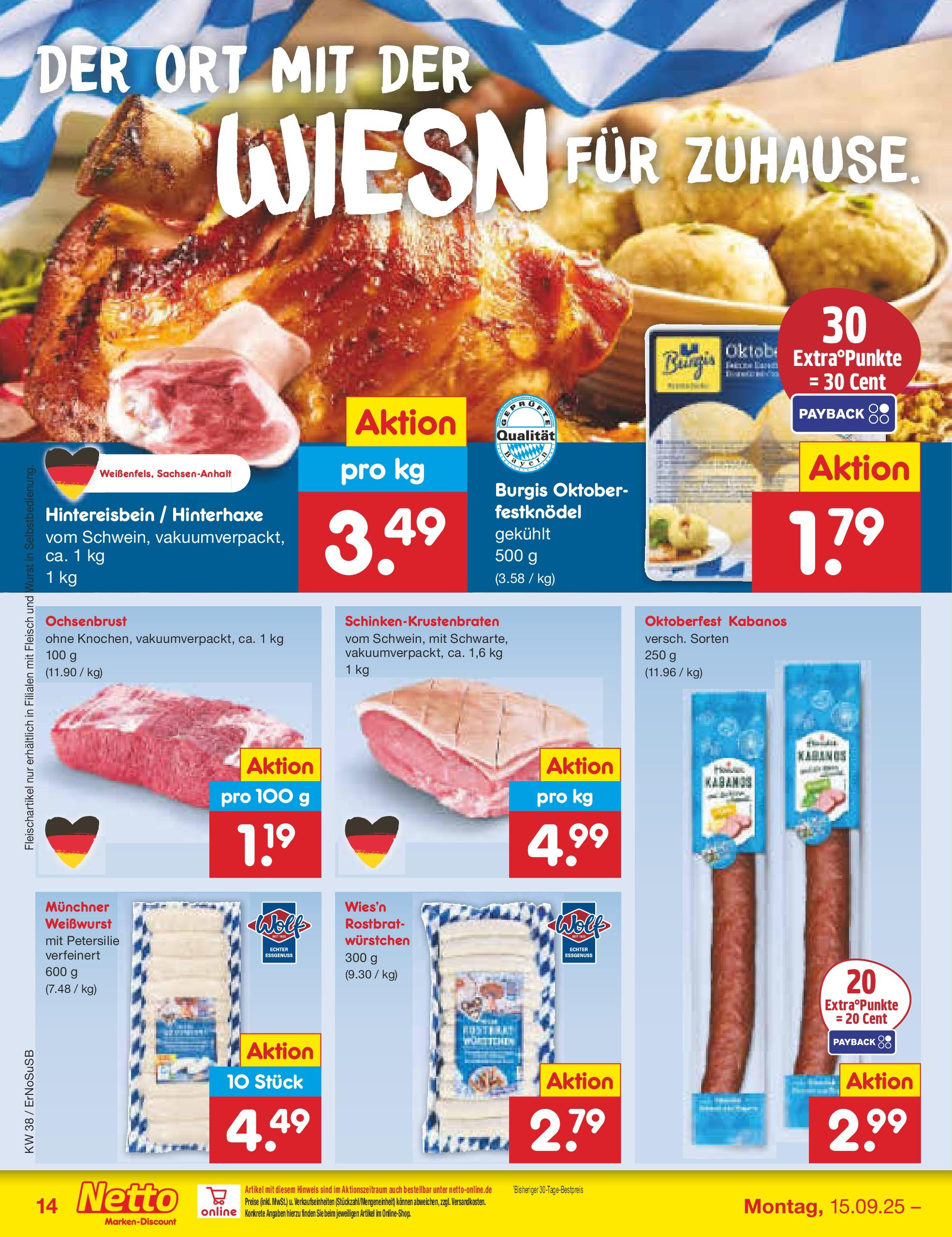 Netto Marken-Discount prospekt Elxleben	 (ab 15.09.2025) » Angebote | Seite: 18 | Produkte: Weißwurst, Wurst, Petersilie, Fleisch
