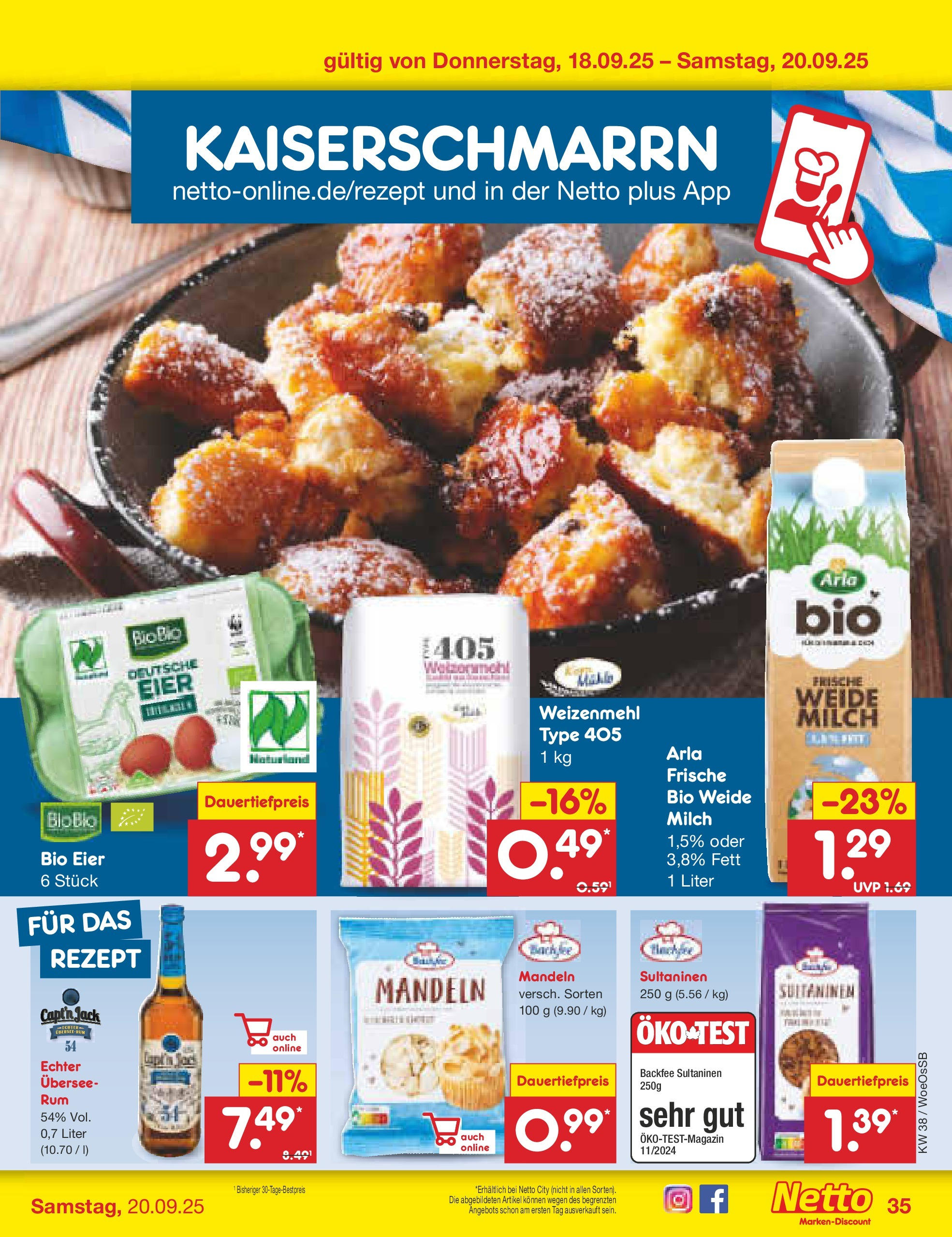 Netto Marken-Discount prospekt Gemmingen (ab 14.09.2025) » Angebote | Seite: 39 | Produkte: Milch, Eier, Weizenmehl, Mandeln Netto Marken-Discount prospekt Gemmingen (ab 14.09.2025) » Angebote | Seite: 39 | Produkte: Milch, Eier, Weizenmehl, Mandeln