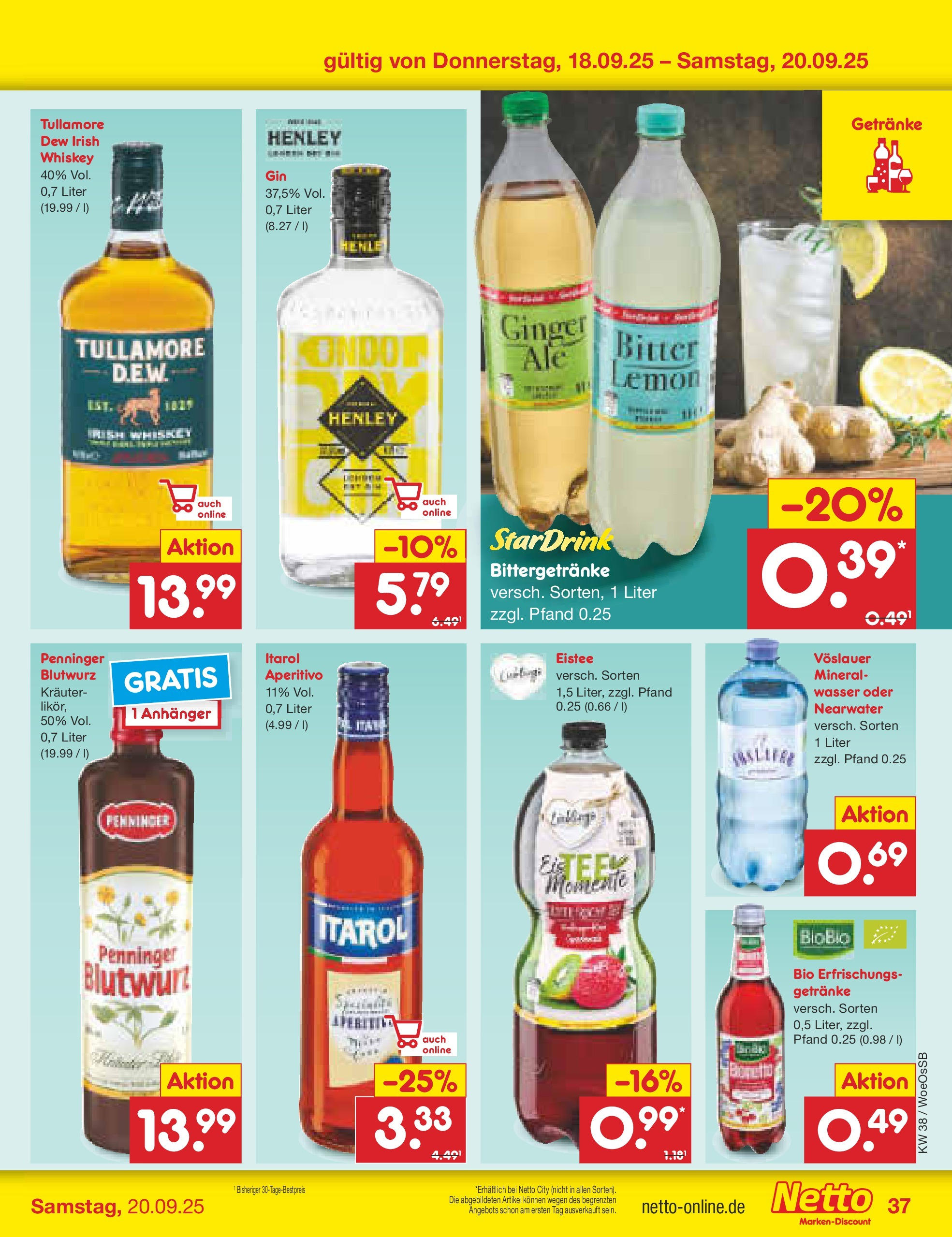Netto Marken-Discount prospekt Gemmingen (ab 14.09.2025) » Angebote | Seite: 41 | Produkte: Öl, Wasser, Whiskey Netto Marken-Discount prospekt Gemmingen (ab 14.09.2025) » Angebote | Seite: 41 | Produkte: Öl, Wasser, Whiskey