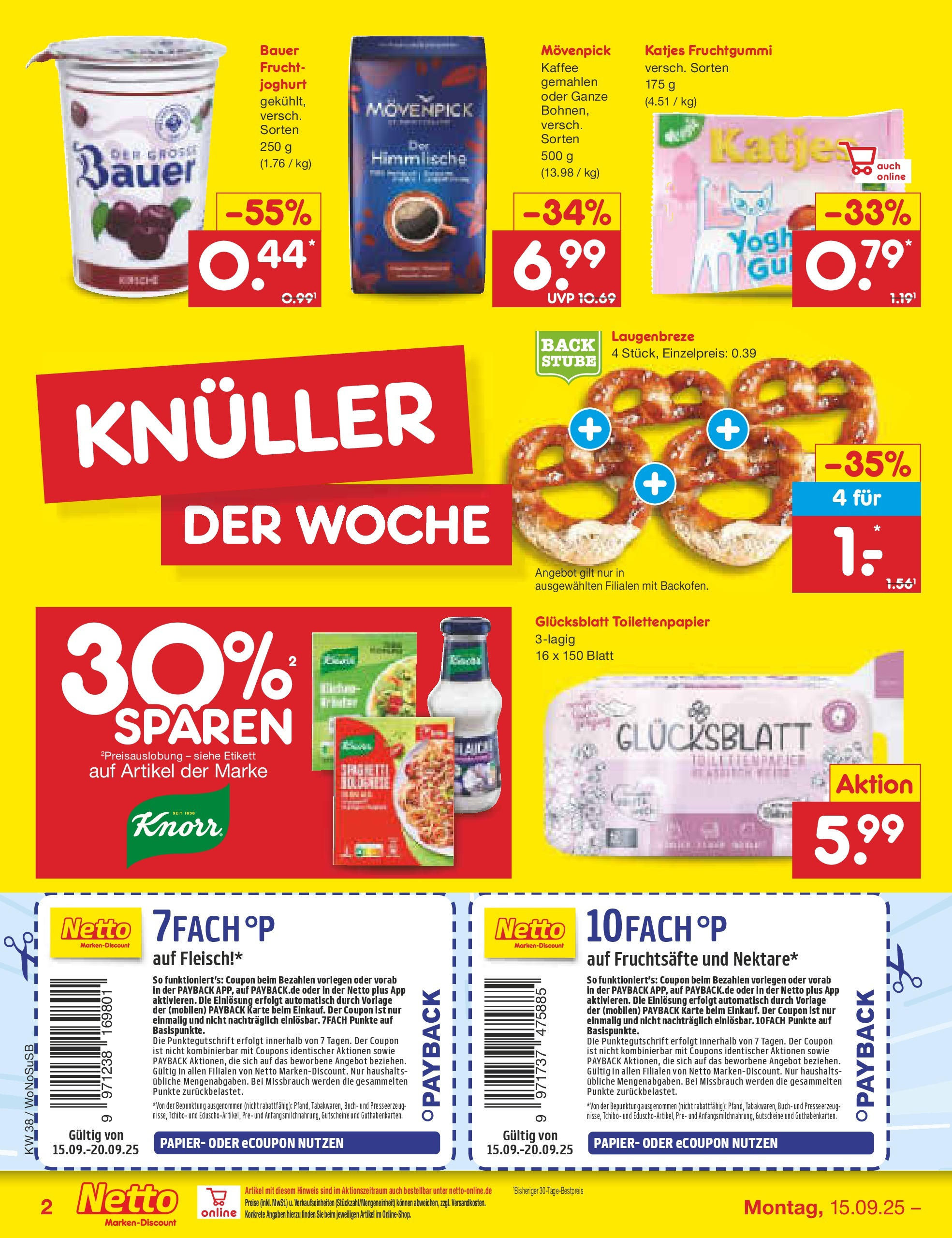 Netto Marken-Discount prospekt Frankfurt am Main (ab 15.09.2025) » Angebote | Seite: 2 | Produkte: Presse, Joghurt, Kaffee, Toilettenpapier Netto Marken-Discount prospekt Frankfurt am Main (ab 15.09.2025) » Angebote | Seite: 2 | Produkte: Presse, Joghurt, Kaffee, Toilettenpapier