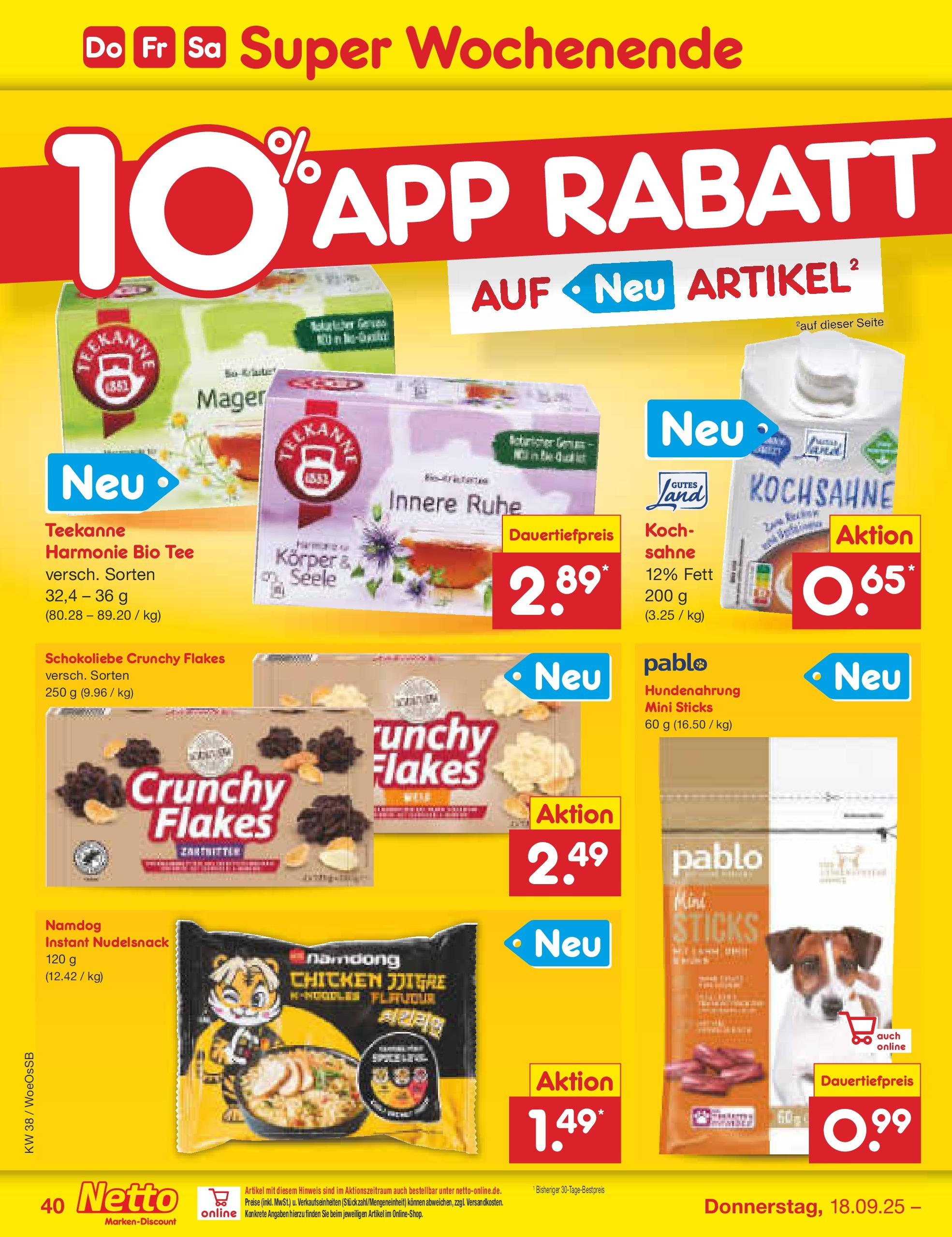 Netto Marken-Discount prospekt Gemmingen (ab 14.09.2025) » Angebote | Seite: 44 | Produkte: Teekanne, Tee, Sahne Netto Marken-Discount prospekt Gemmingen (ab 14.09.2025) » Angebote | Seite: 44 | Produkte: Teekanne, Tee, Sahne