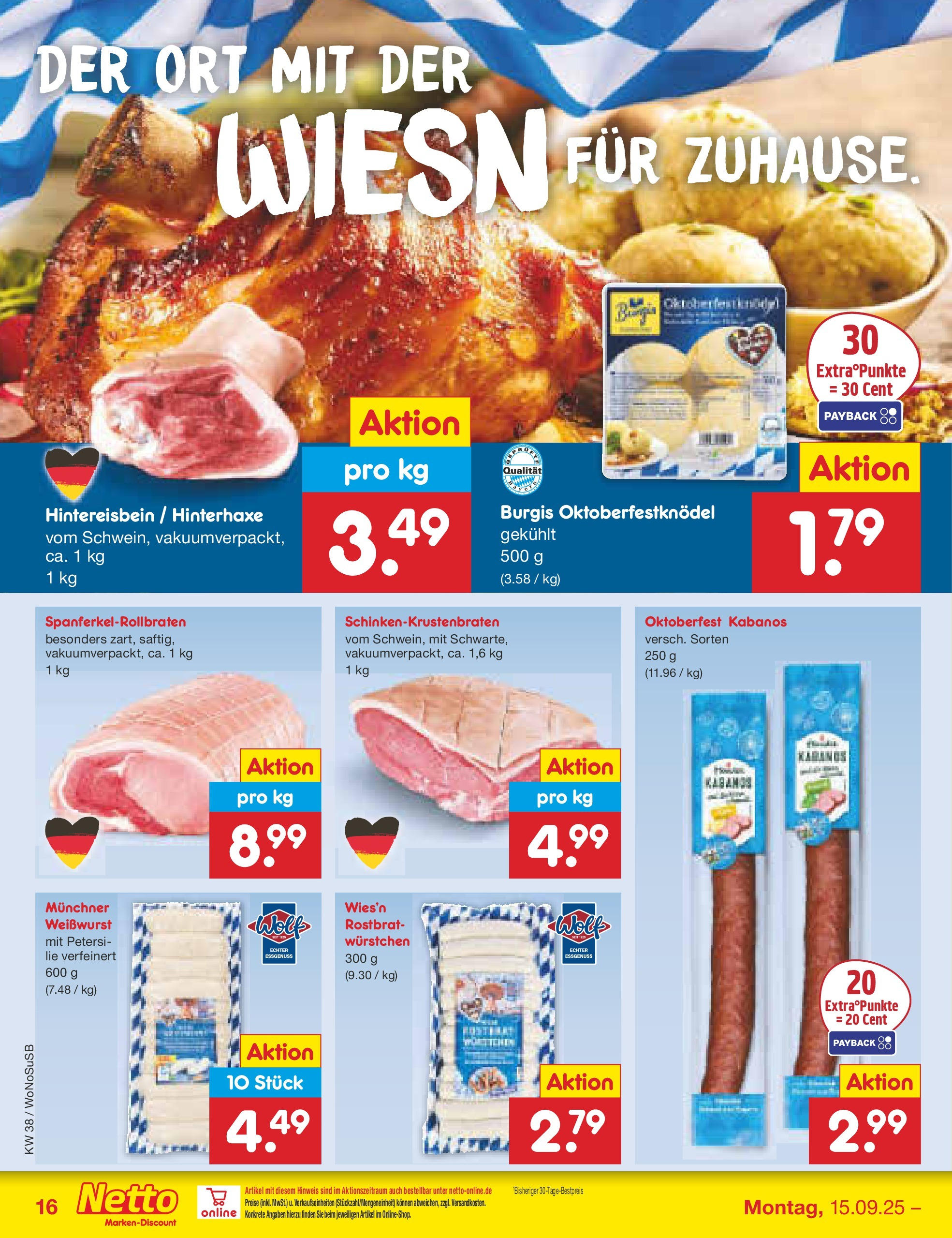 Netto Marken-Discount prospekt Frankfurt am Main (ab 15.09.2025) » Angebote | Seite: 16 | Produkte: Weißwurst Netto Marken-Discount prospekt Frankfurt am Main (ab 15.09.2025) » Angebote | Seite: 16 | Produkte: Weißwurst