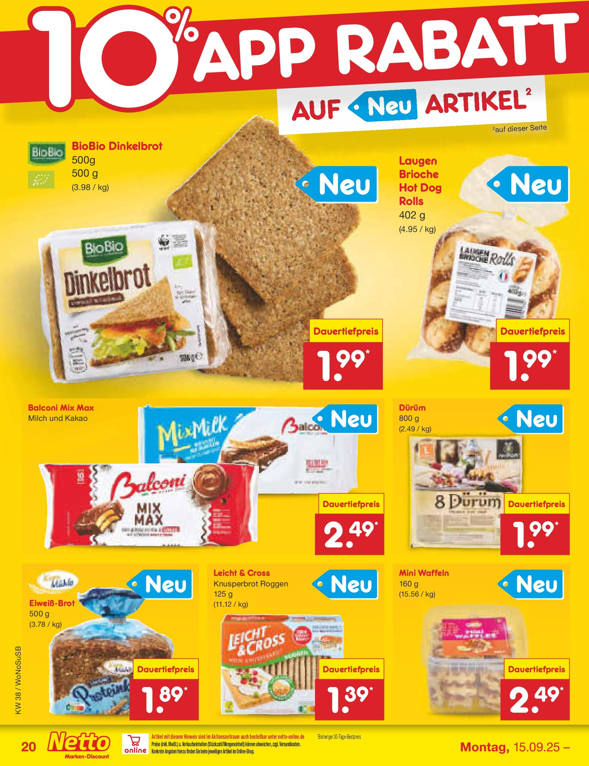Netto Marken-Discount prospekt Frankfurt am Main (ab 15.09.2025) » Angebote | Seite: 22 | Produkte: Milch, Waffeln Netto Marken-Discount prospekt Frankfurt am Main (ab 15.09.2025) » Angebote | Seite: 22 | Produkte: Milch, Waffeln