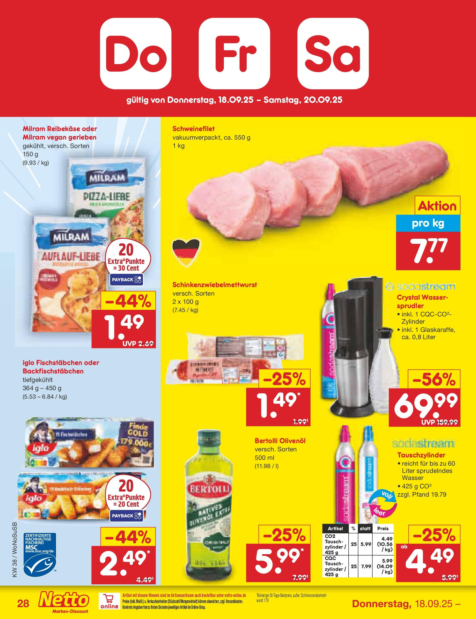 Netto Marken-Discount prospekt Frankfurt am Main (ab 15.09.2025) » Angebote | Seite: 32 | Produkte: Iglo, Fischstabchen, Milram, Wurst Netto Marken-Discount prospekt Frankfurt am Main (ab 15.09.2025) » Angebote | Seite: 32 | Produkte: Iglo, Fischstabchen, Milram, Wurst
