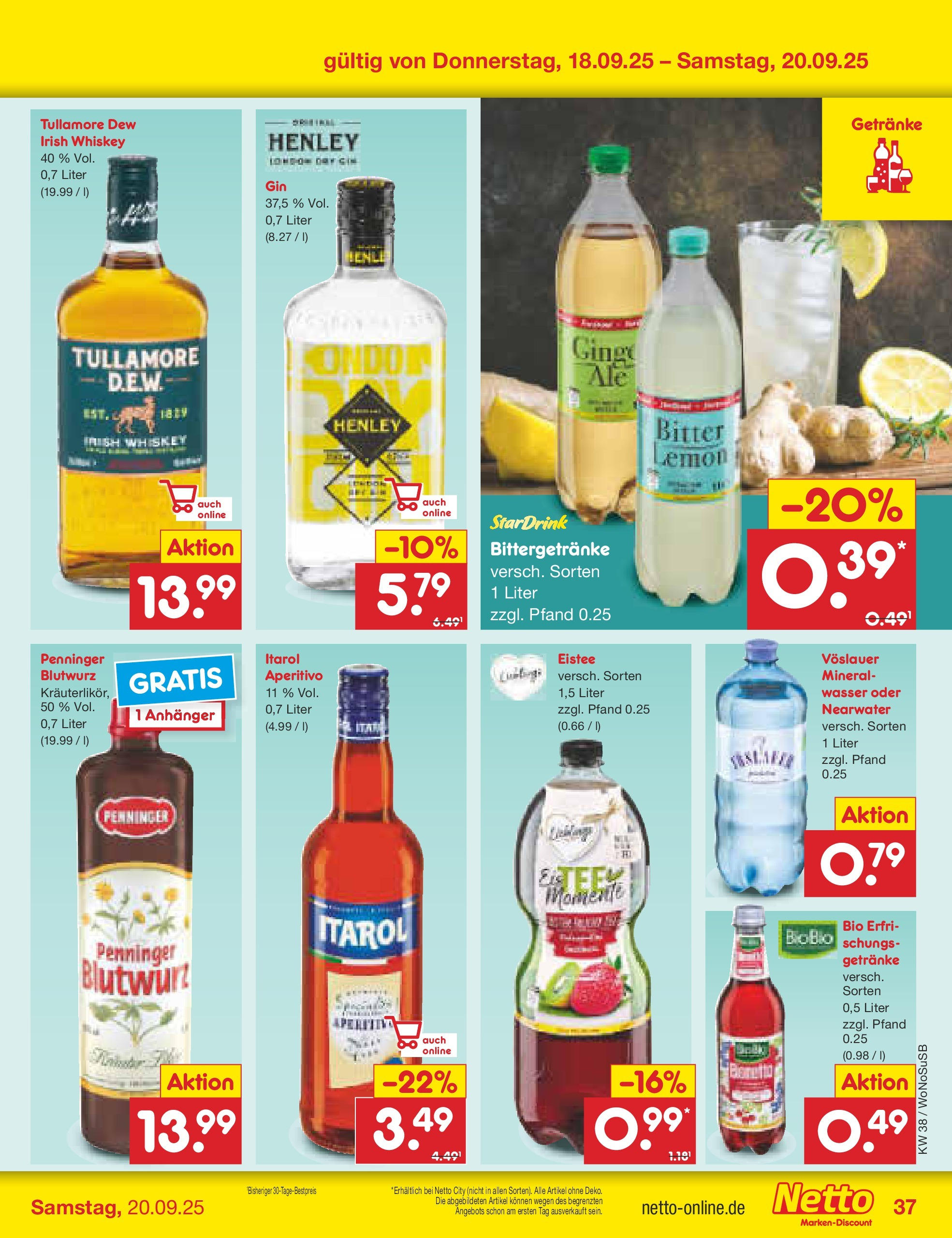 Netto Marken-Discount prospekt Frankfurt am Main (ab 15.09.2025) » Angebote | Seite: 41 | Produkte: Wasser, Whiskey Netto Marken-Discount prospekt Frankfurt am Main (ab 15.09.2025) » Angebote | Seite: 41 | Produkte: Wasser, Whiskey