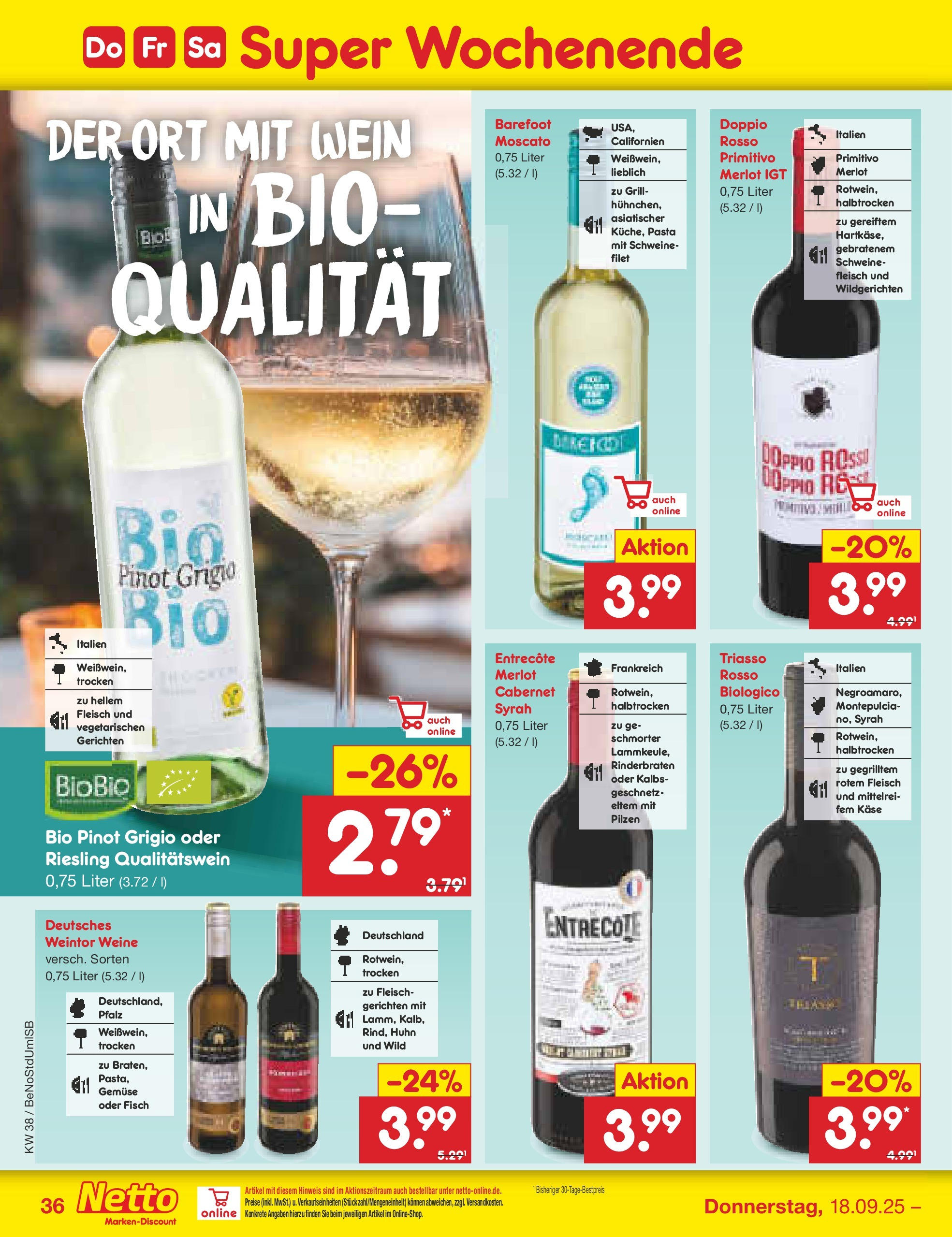 Netto Marken-Discount prospekt Berlin-Spandau	 (ab 15.09.2025) » Angebote | Seite: 40 | Produkte: Käse, Gemüse, Wein, Fleisch