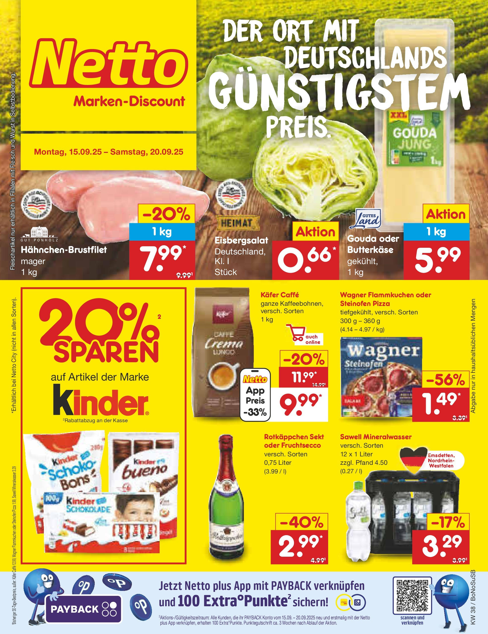 Netto Marken-Discount prospekt Herne	 (ab 15.09.2025) » Angebote | Seite: 1 | Produkte: Rotkappchen sekt, Schokolade, Sekt, Fleisch