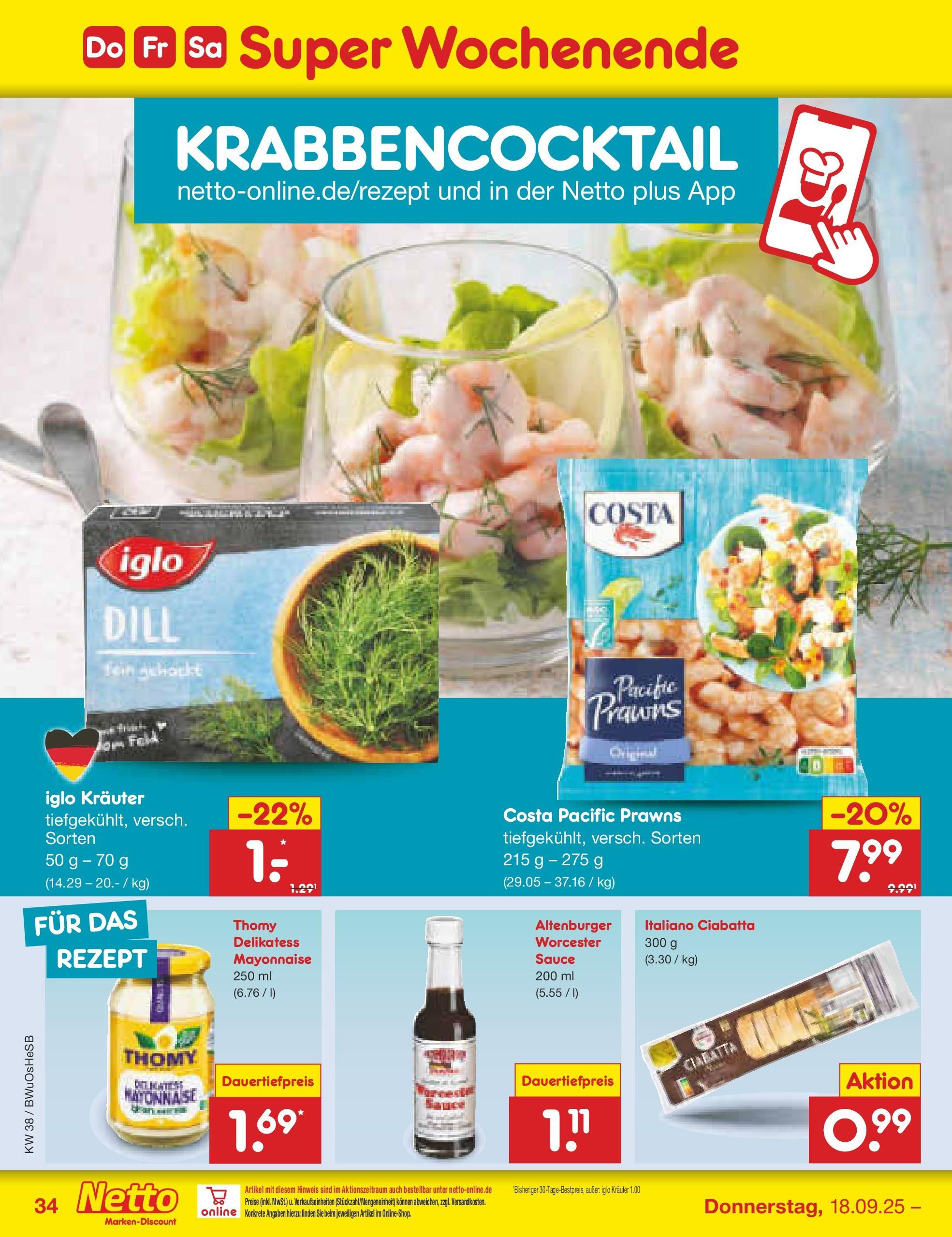 Netto Marken-Discount prospekt Osterode	 (ab 15.09.2025) » Angebote | Seite: 38 | Produkte: Iglo, Mayonnaise, Dill