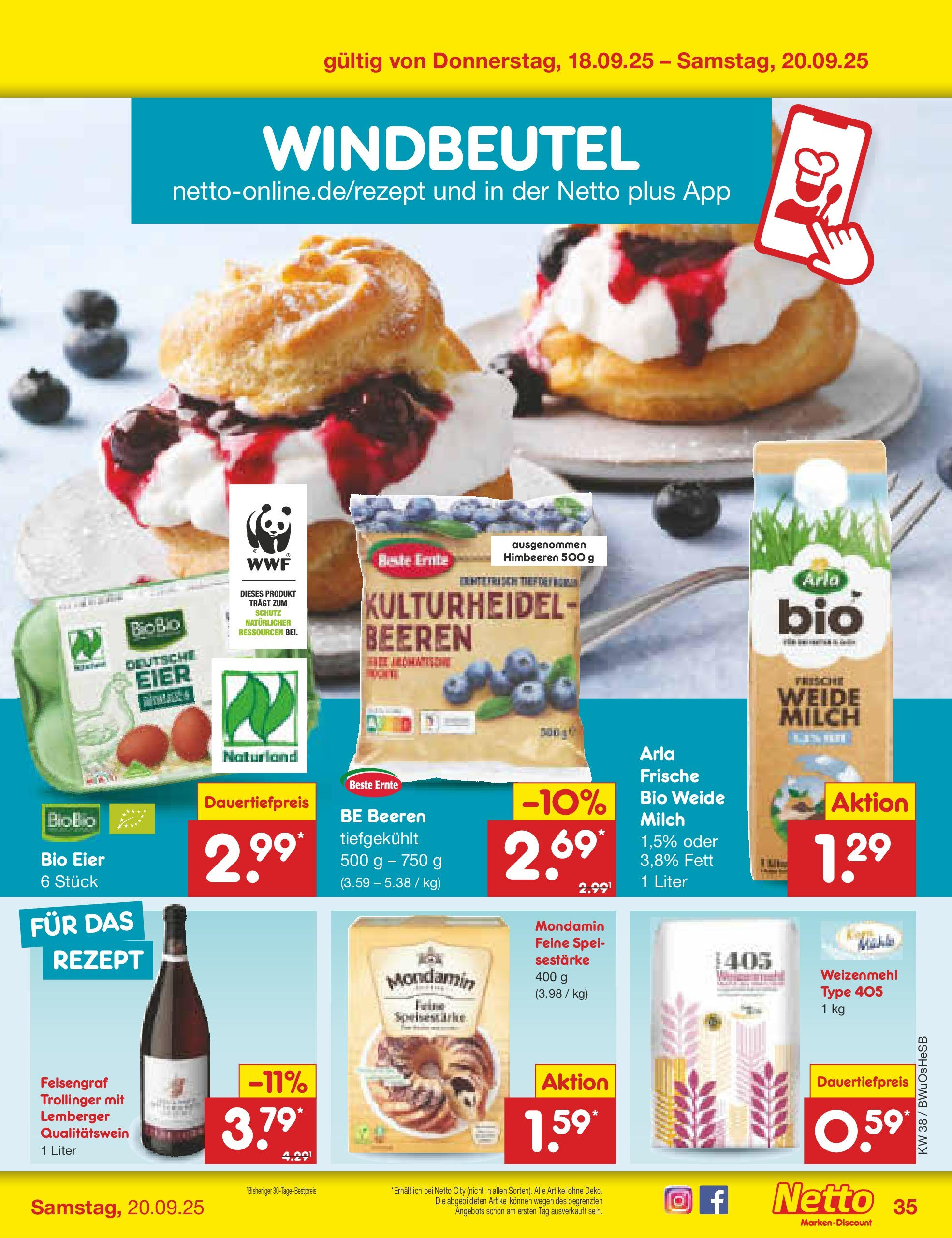 Netto Marken-Discount prospekt Osterode	 (ab 15.09.2025) » Angebote | Seite: 39 | Produkte: Himbeeren, Milch, Eier, Weizenmehl