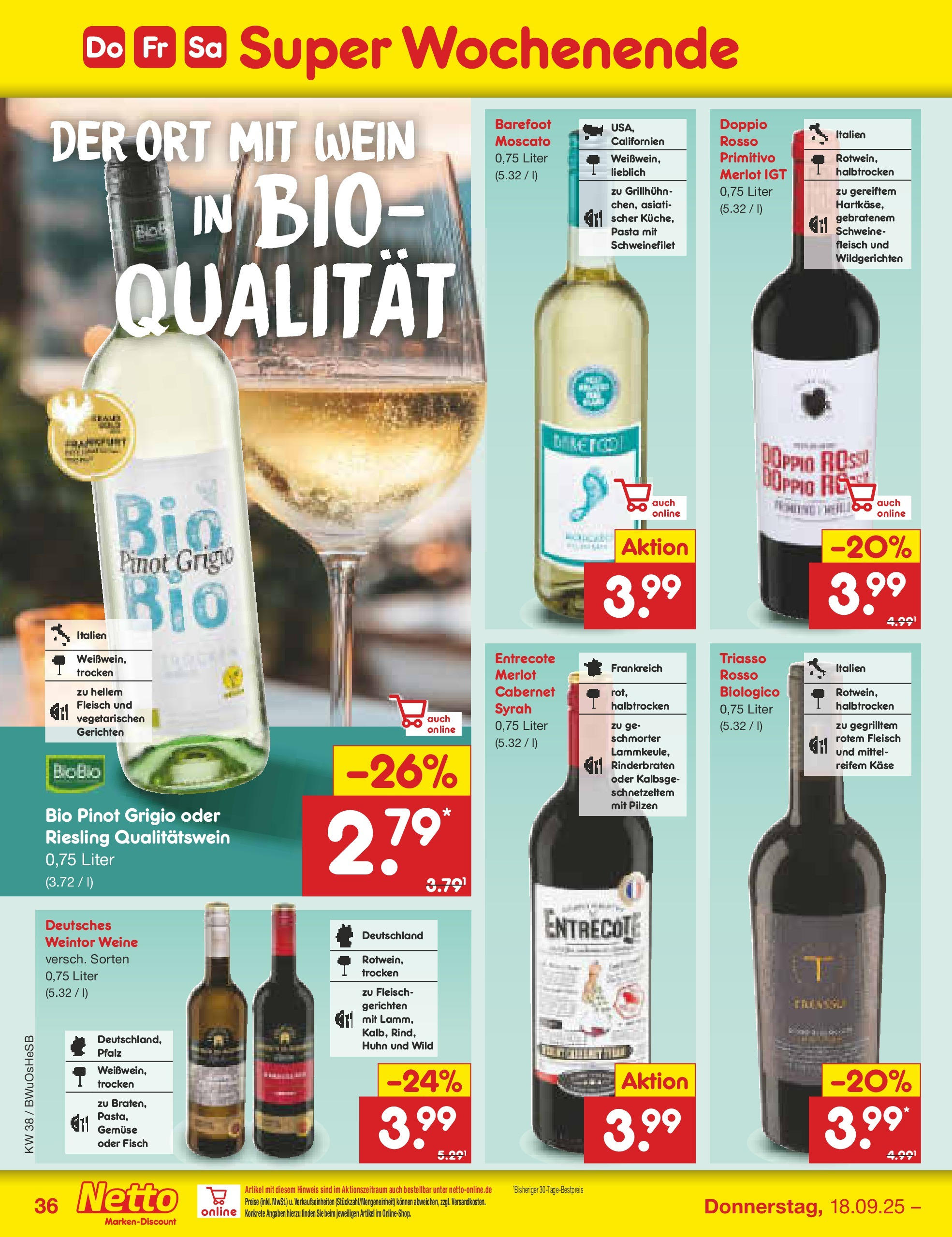 Netto Marken-Discount prospekt Osterode	 (ab 15.09.2025) » Angebote | Seite: 40 | Produkte: Käse, Merlot, Schweinefilet, Wein