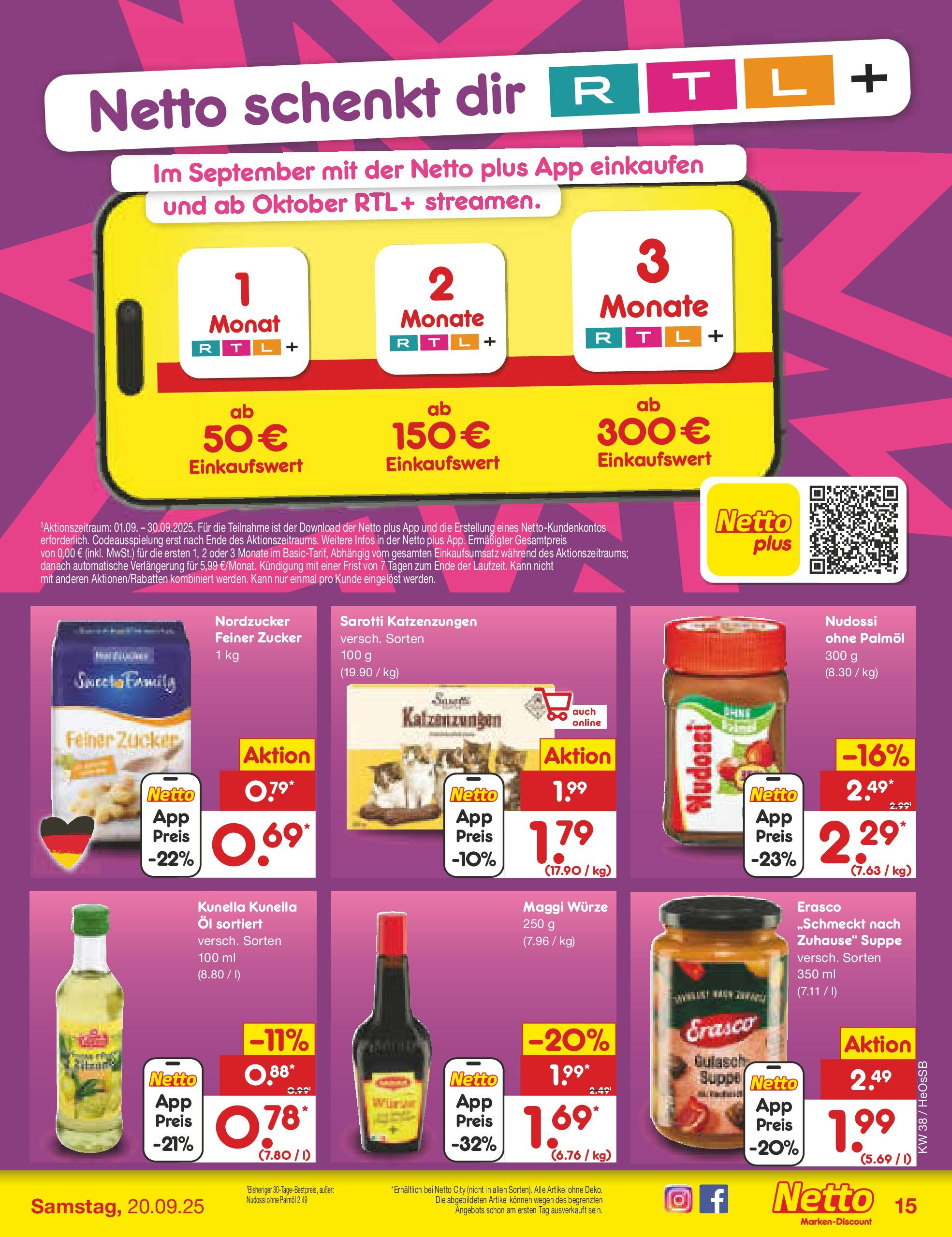 Netto Marken-Discount prospekt Kröpelin	 (ab 15.09.2025) » Angebote | Seite: 15 | Produkte: Maggi, Öl, Zucker, Erasco